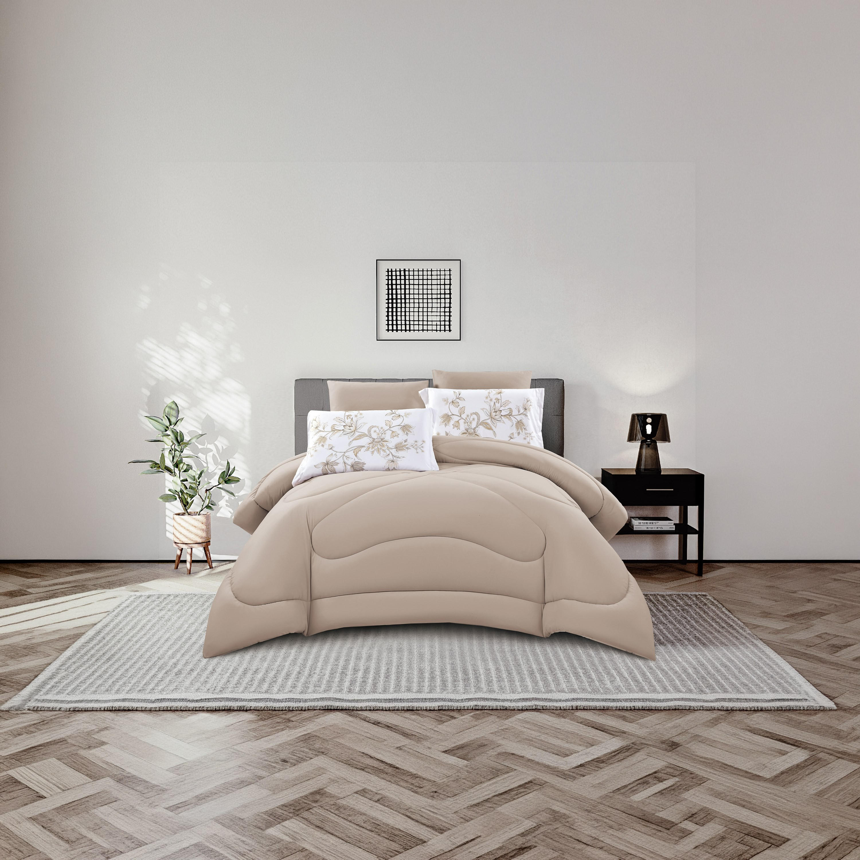 طقم لحاف قابل للعكس مكون من 6 قطع بنقشة زهور، مقاس سوبر كينج - 260×240 سم-household-bedding-comfortersandbedspreads-comforters-image-23