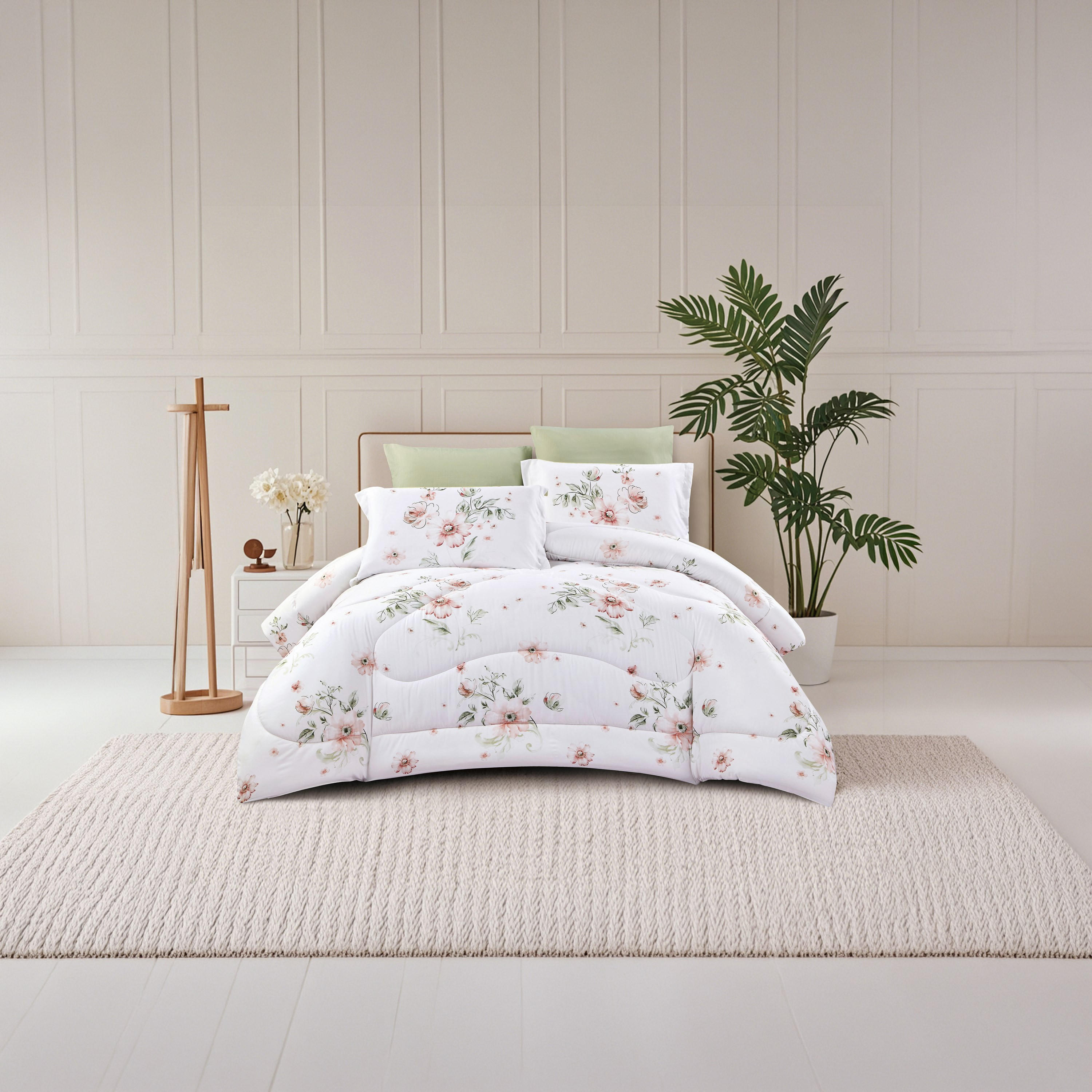 طقم لحاف قابل للعكس من 4 قطع بنقشة زهور من لايف ستايل كوين - 170 × 240 سم-household-bedding-comfortersandbedspreads-comforters-image-7