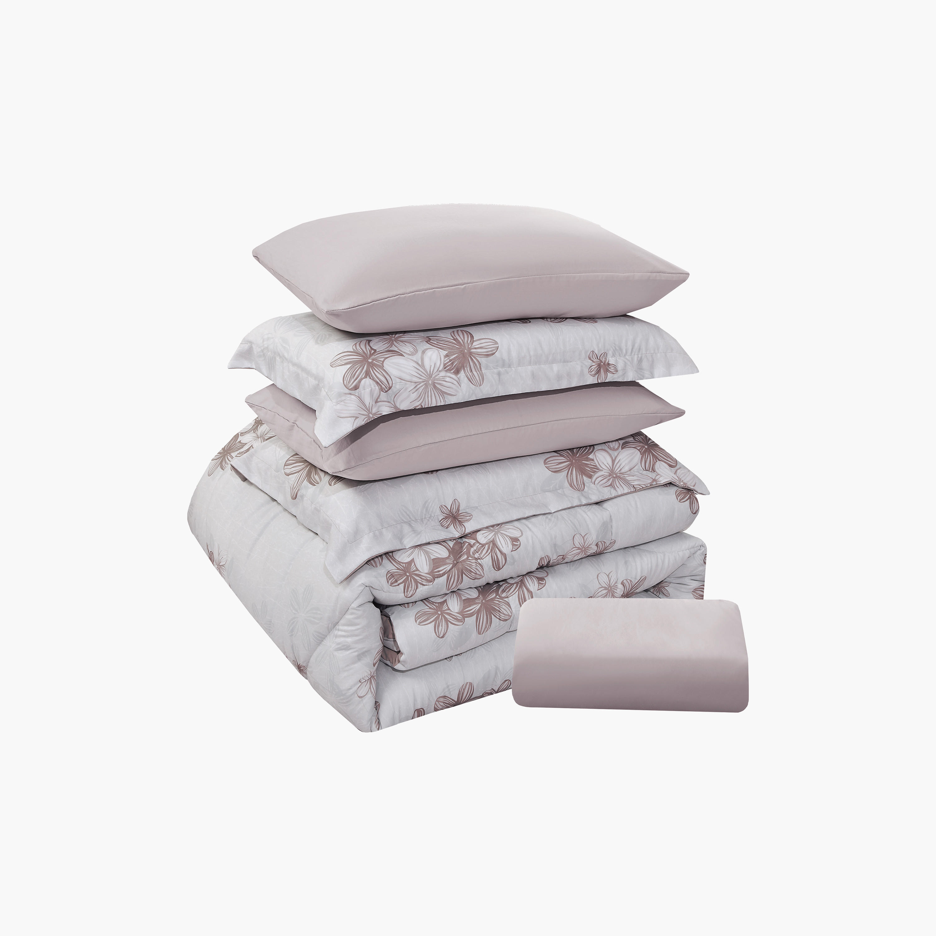 Lifestyle Queen Floral Print 4 Piece Reversible Comforter Set - 170x240cms-household-bedding-comfortersandbedspreads-comforters-image-7