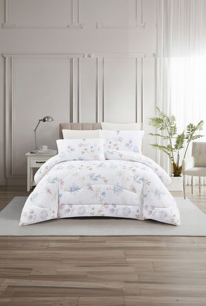 Lifestyle Queen Floral Print 4 Piece Reversible Comforter Set - 170x240cms-household-image-1