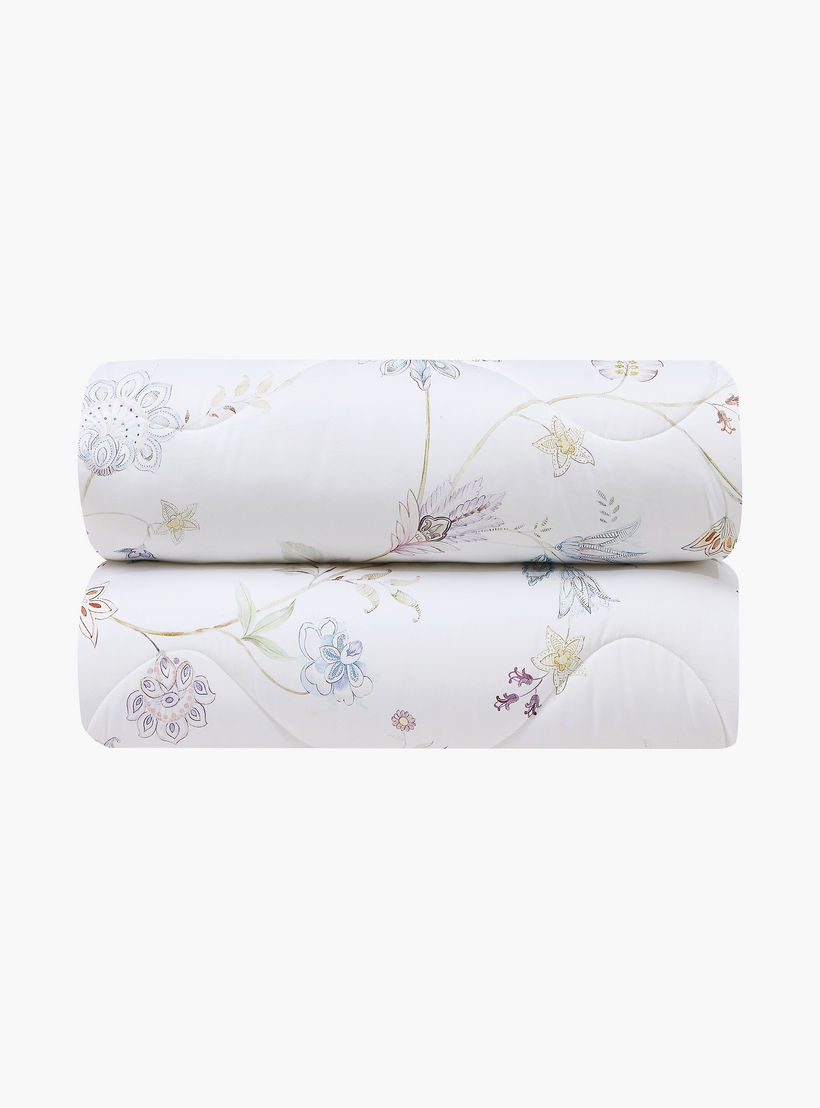 Lifestyle Queen Floral Print 4 Piece Reversible Comforter Set - 170x240cms-household-bedding-comfortersandbedspreads-comforters-image-3