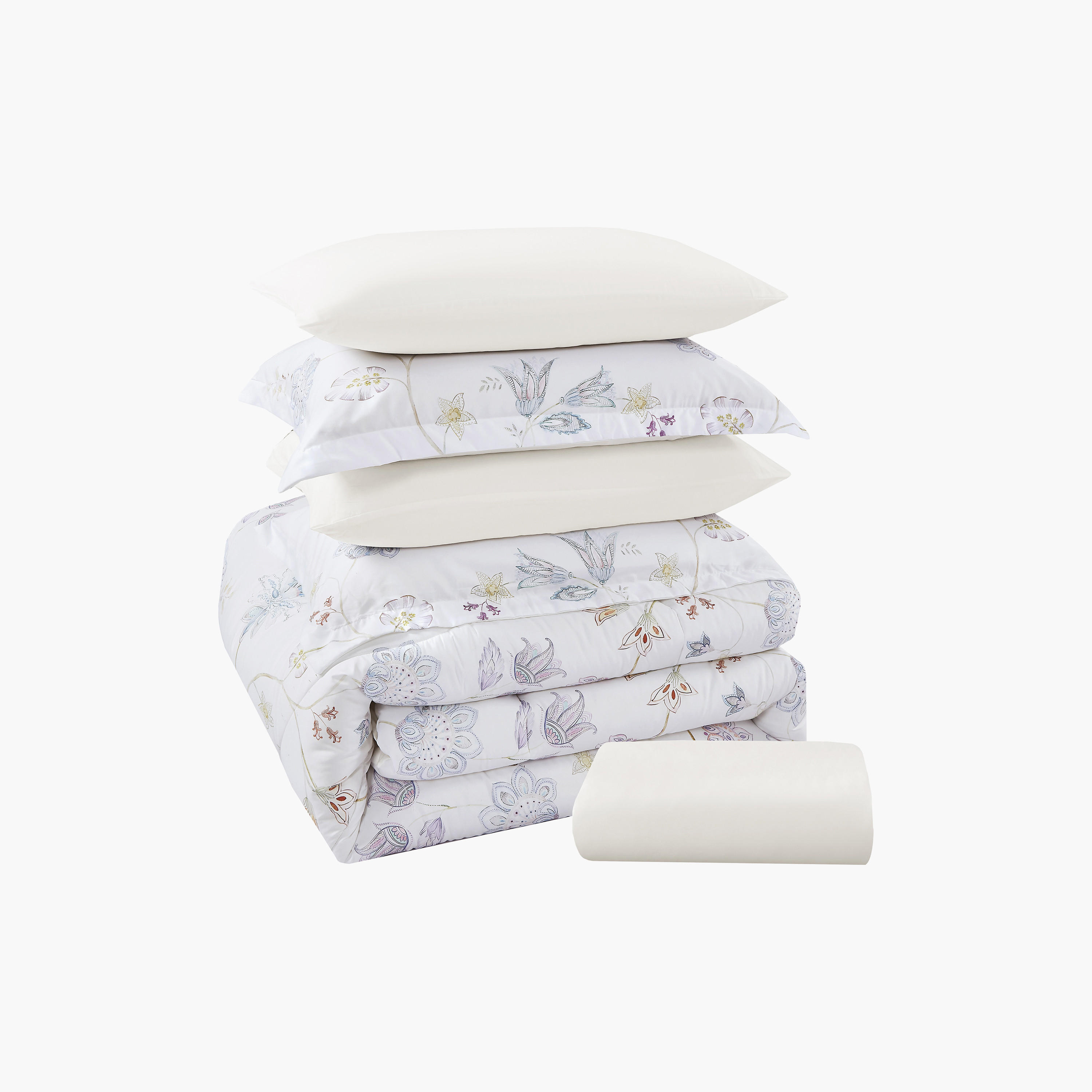 طقم لحاف قابل للعكس من 4 قطع بنقشة زهور من لايف ستايل كوين - 170 × 240 سم-household-bedding-comfortersandbedspreads-comforters-image-20