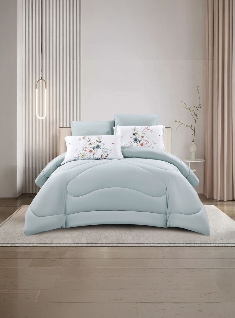 طقم لحاف قابل للعكس من 4 قطع بنقشة زهور من لايف ستايل كوين - 170 × 240 سم-household-bedding-comfortersandbedspreads-comforters-image-9