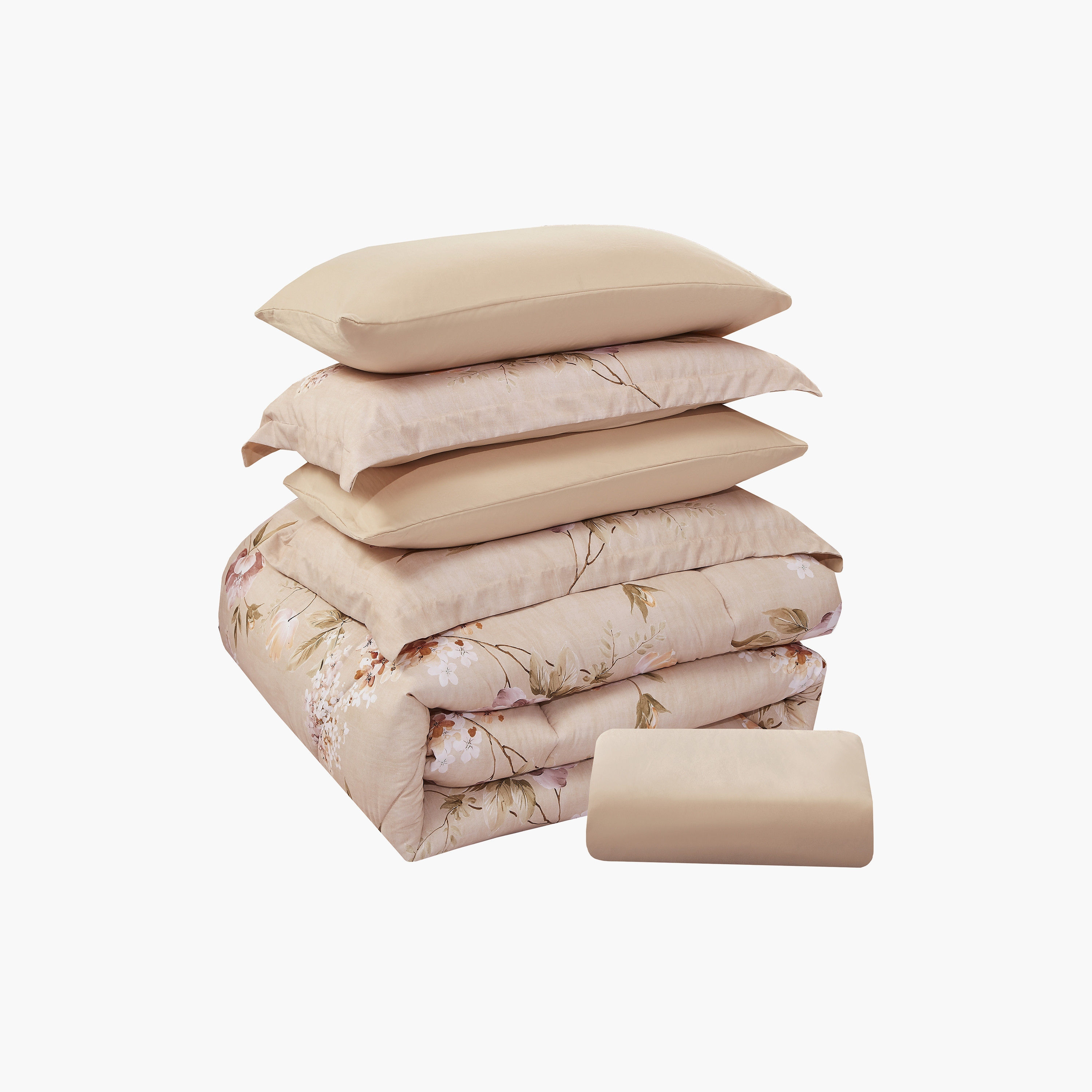 طقم لحاف قابل للعكس من 4 قطع بنقشة زهور من لايف ستايل كوين - 170 × 240 سم-household-bedding-comfortersandbedspreads-comforters-image-7