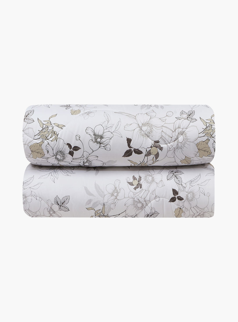 Lifestyle Queen Floral Print 4 Piece Reversible Comforter Set - 170x240cms-household-bedding-comfortersandbedspreads-comforters-image-3