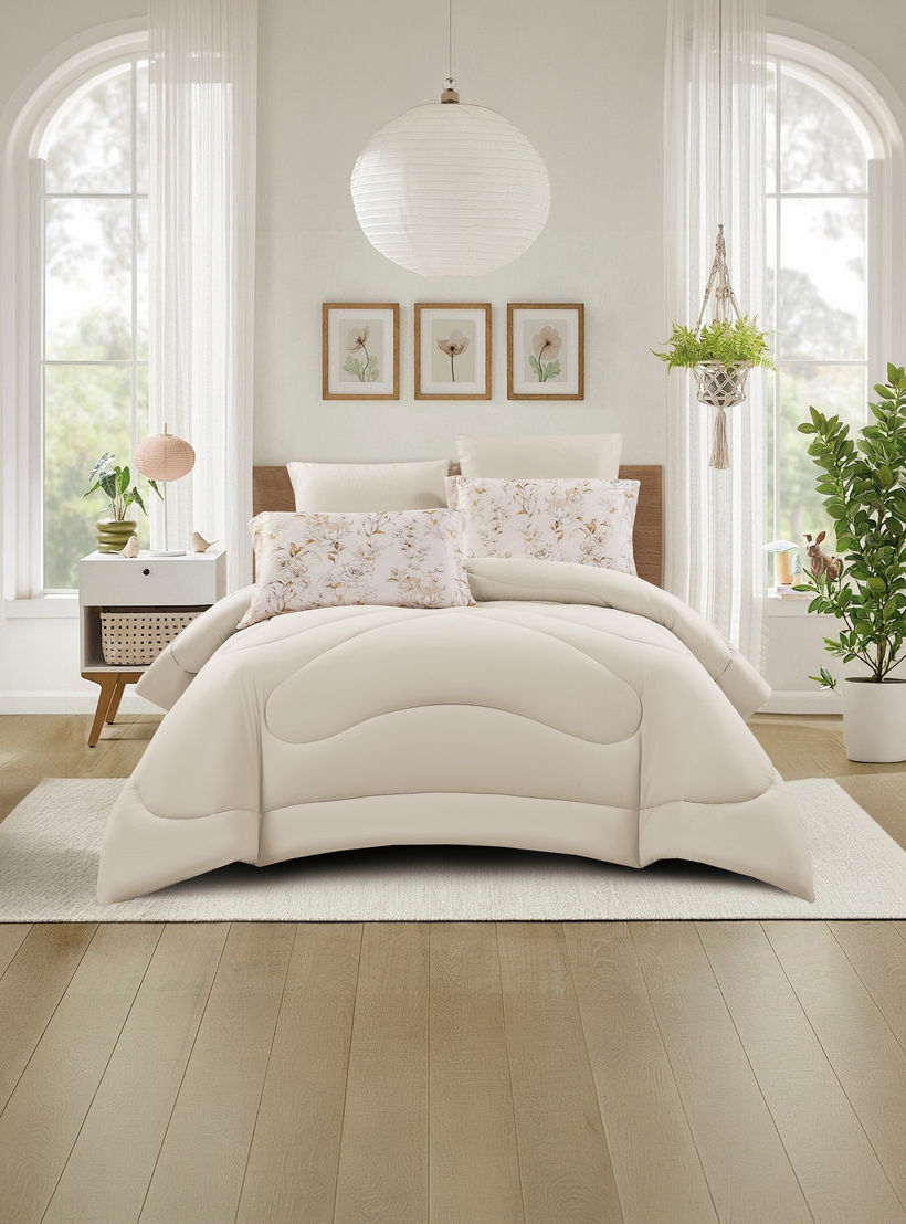 طقم لحاف قابل للعكس من 4 قطع بنقشة زهور من لايف ستايل كوين - 170 × 240 سم-household-bedding-comfortersandbedspreads-comforters-image-2