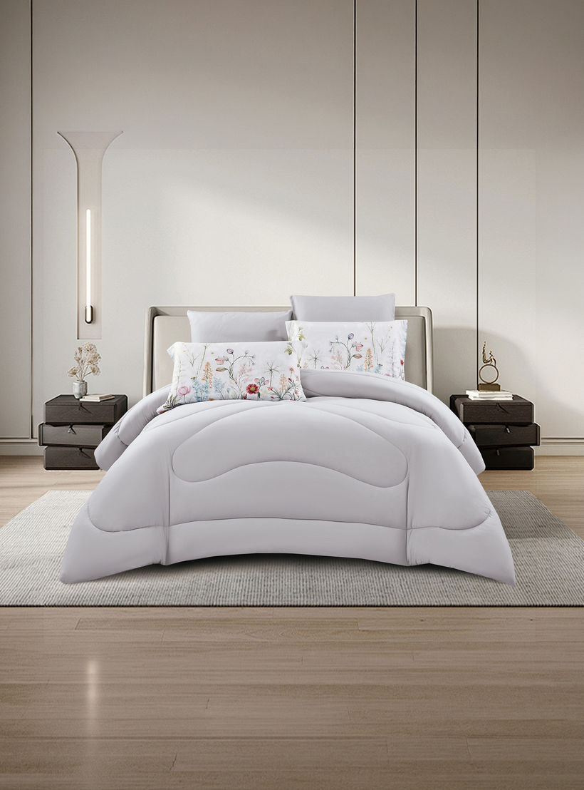 طقم لحاف قابل للعكس من 4 قطع بنقشة زهور من لايف ستايل كوين - 170 × 240 سم-household-bedding-comfortersandbedspreads-comforters-image-2