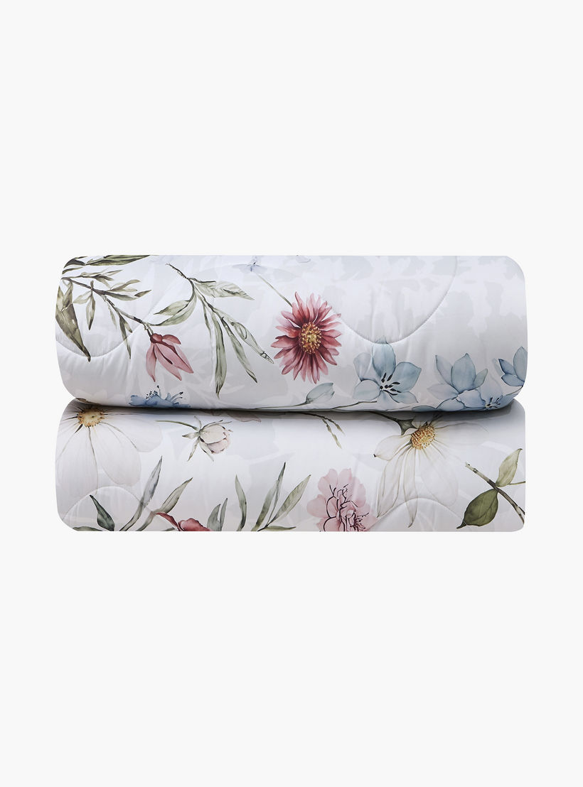 طقم لحاف قابل للعكس من 4 قطع بنقشة زهور من لايف ستايل كوين - 170 × 240 سم-household-bedding-comfortersandbedspreads-comforters-image-3