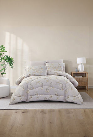 Lifestyle Queen Floral Print 4 Piece Reversible Comforter Set - 170x240cms-household-image-1