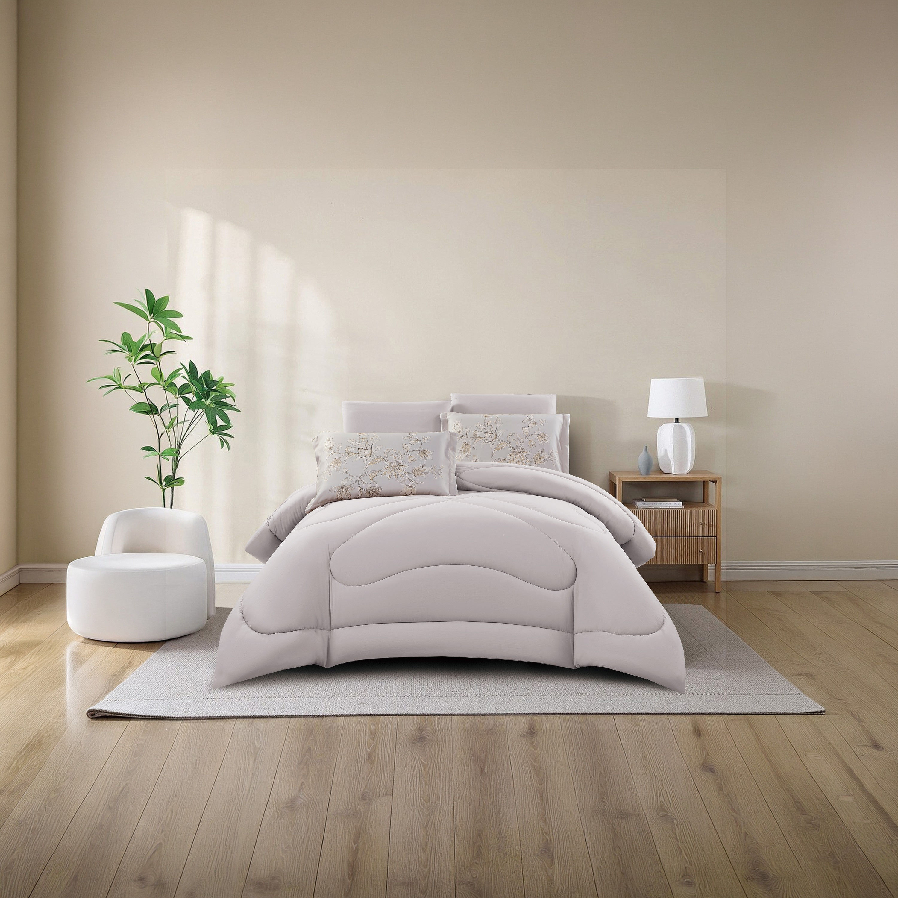 طقم لحاف قابل للعكس من 4 قطع بنقشة زهور من لايف ستايل كوين - 170 × 240 سم-household-bedding-comfortersandbedspreads-comforters-image-9