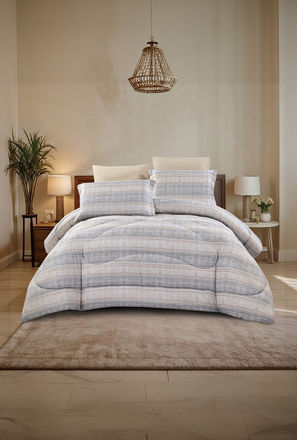Lifestyle Queen Printed 4 Piece Reversible Comforter Set -170x240cms-household-image-1