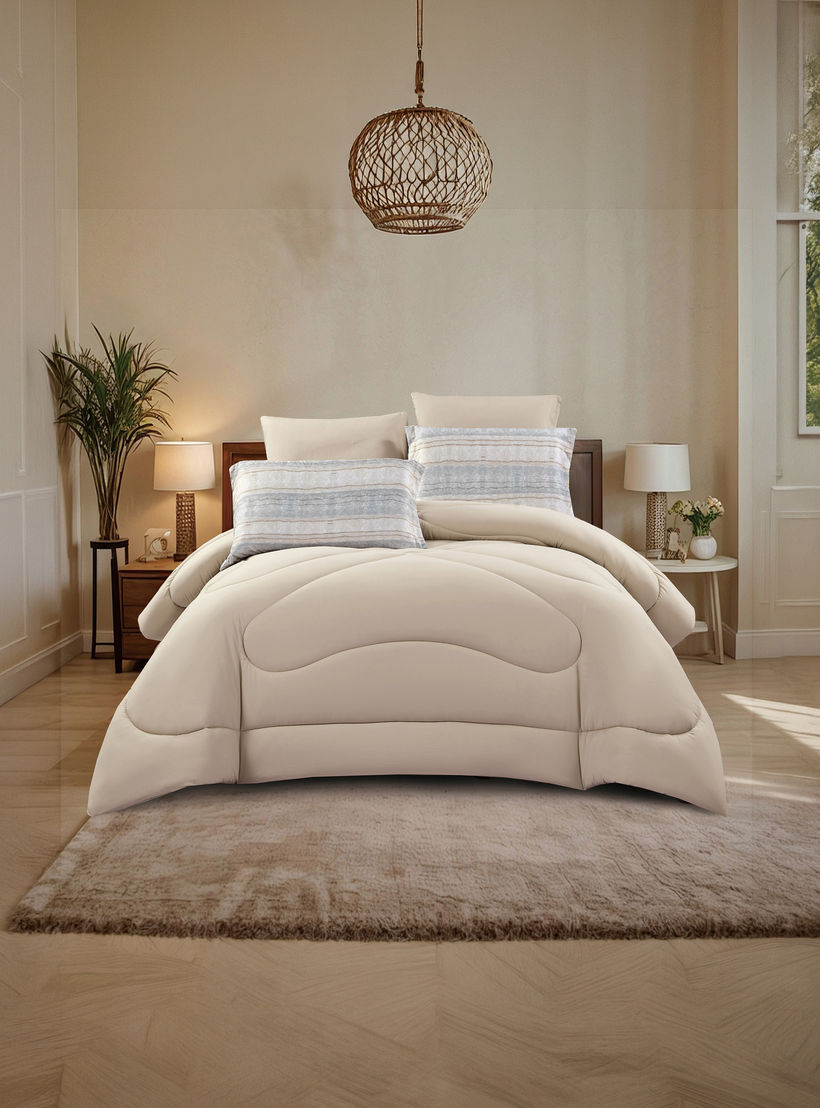 Lifestyle Queen Printed 4 Piece Reversible Comforter Set -170x240cms-household-bedding-comfortersandbedspreads-comforters-image-2
