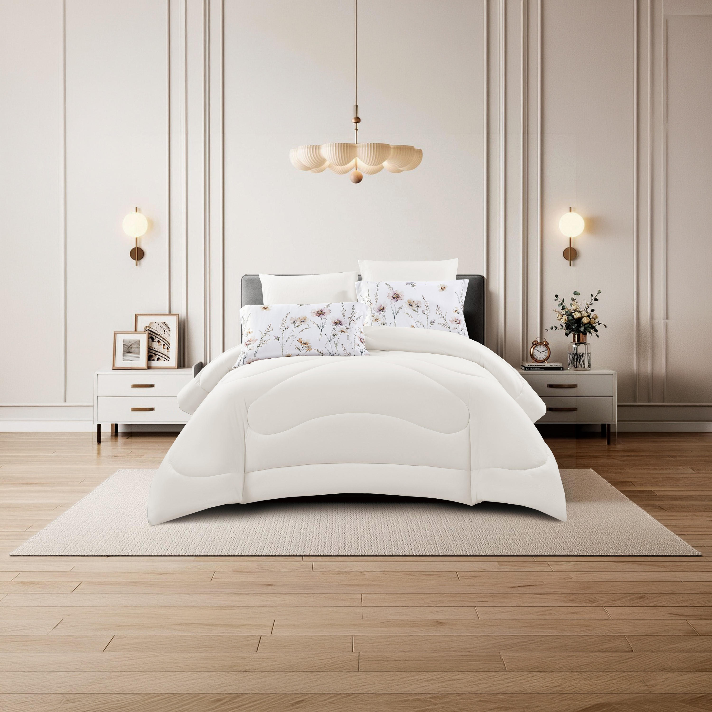 طقم لحاف قابل للعكس من 4 قطع بنقشة زهور من لايف ستايل كوين - 170 × 240 سم-household-bedding-comfortersandbedspreads-comforters-image-2