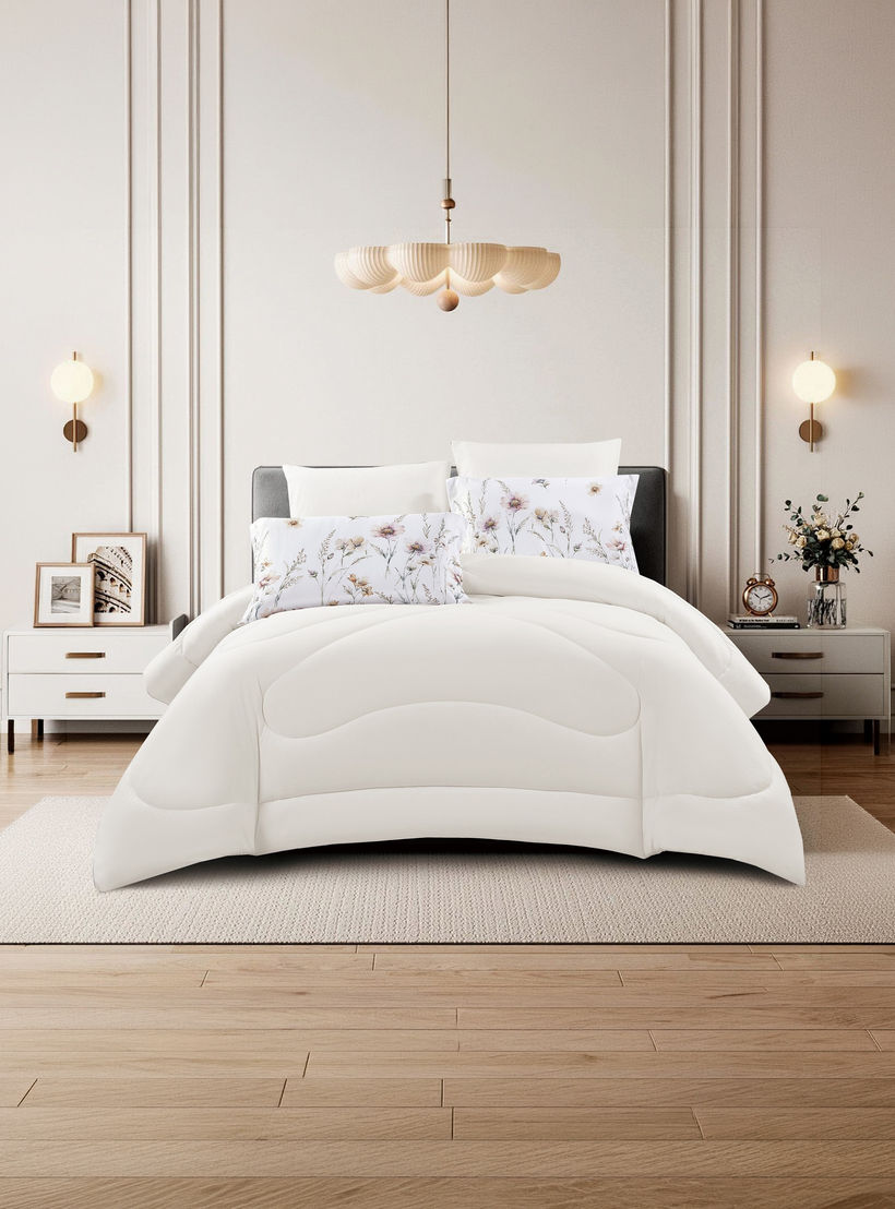 طقم لحاف قابل للعكس من 4 قطع بنقشة زهور من لايف ستايل كوين - 170 × 240 سم-household-bedding-comfortersandbedspreads-comforters-image-2