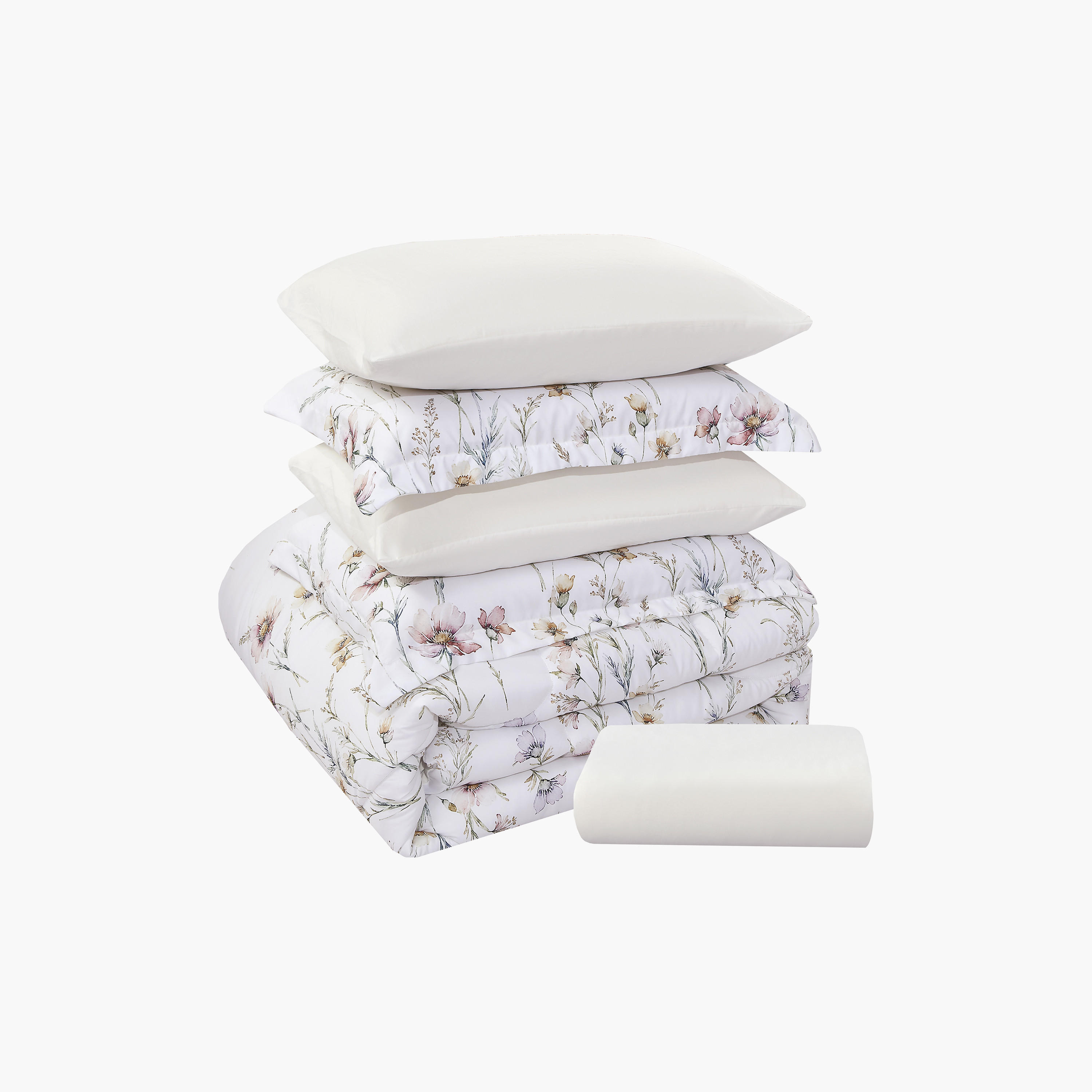 طقم لحاف قابل للعكس من 4 قطع بنقشة زهور من لايف ستايل كوين - 170 × 240 سم-household-bedding-comfortersandbedspreads-comforters-image-7