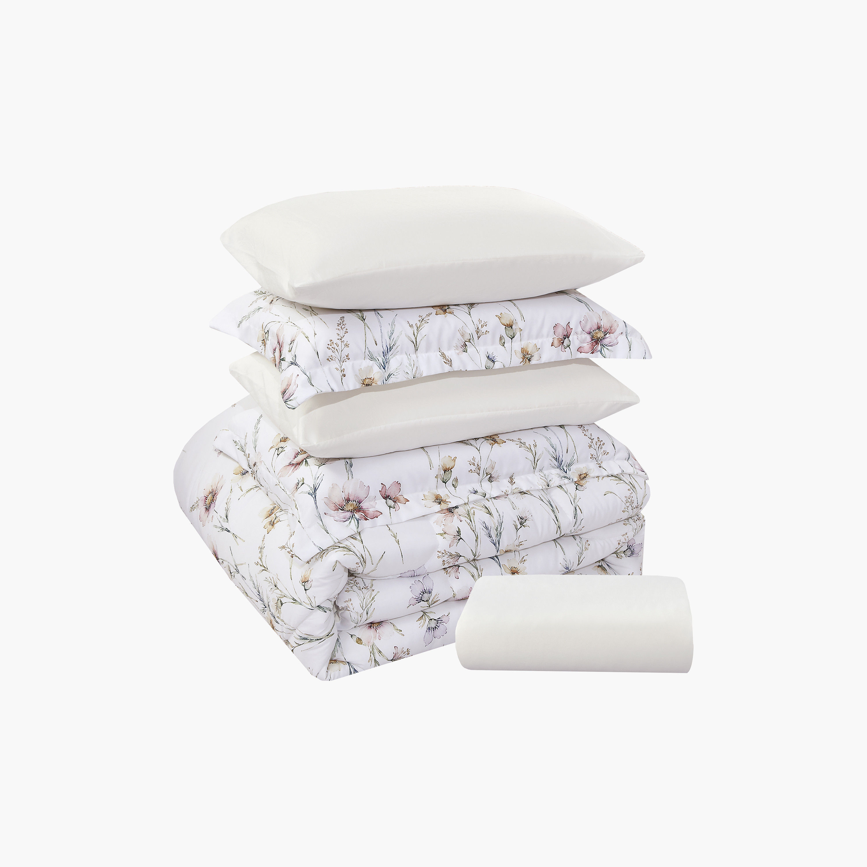 طقم لحاف قابل للعكس من 4 قطع بنقشة زهور من لايف ستايل كوين - 170 × 240 سم-household-bedding-comfortersandbedspreads-comforters-image-21