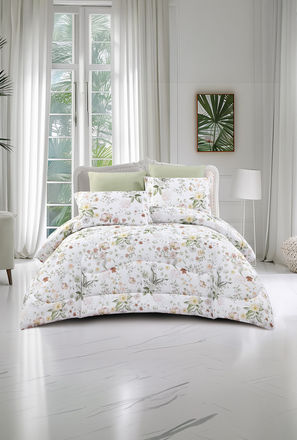 Lifestyle Queen Floral Print 4 Piece Reversible Comforter Set - 170x240cms-household-image-1
