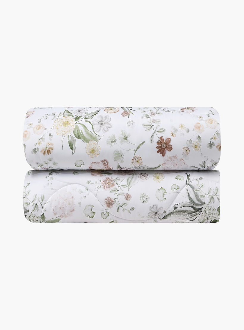 Lifestyle Queen Floral Print 4 Piece Reversible Comforter Set - 170x240cms-household-bedding-comfortersandbedspreads-comforters-image-3