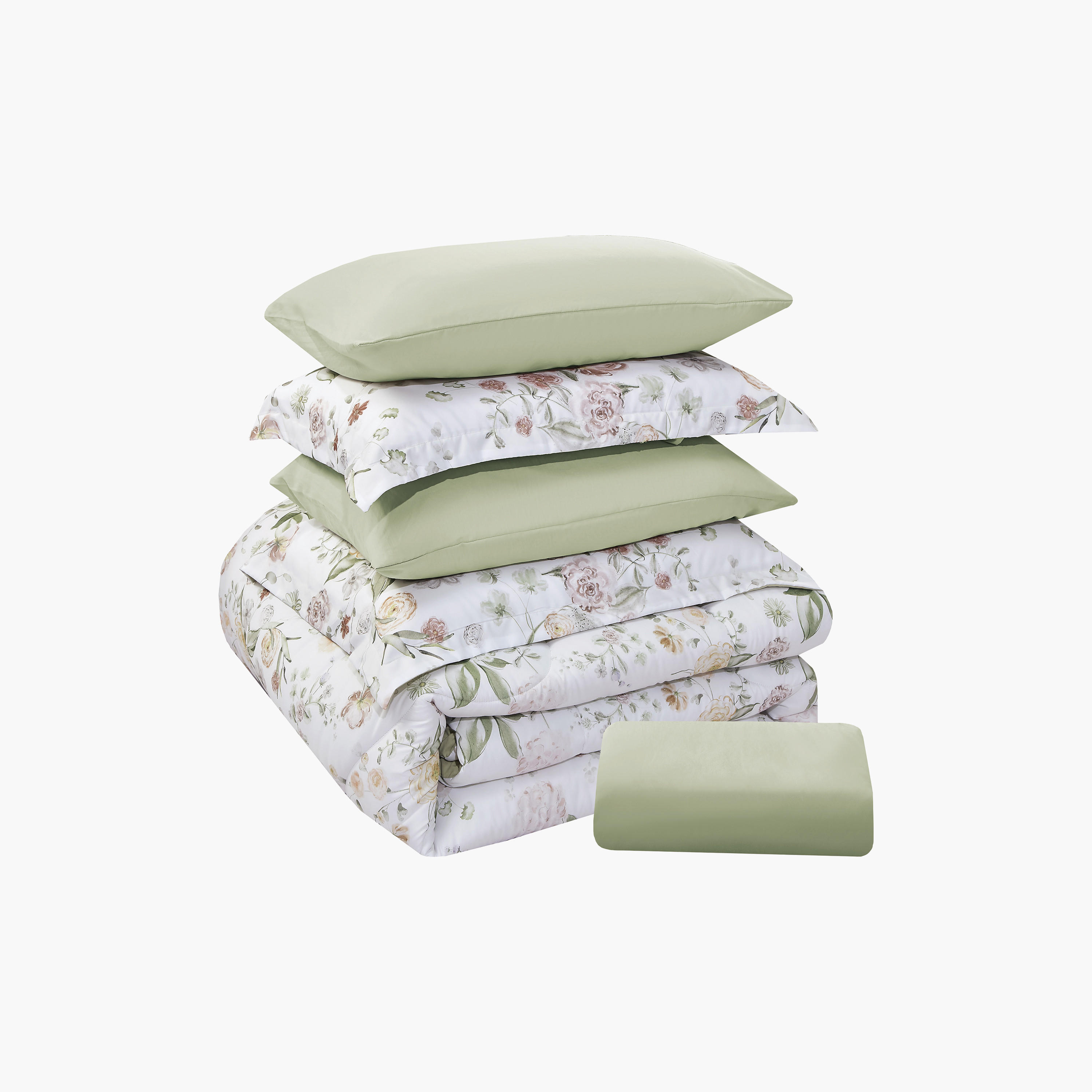 Lifestyle Queen Floral Print 4 Piece Reversible Comforter Set - 170x240cms-household-bedding-comfortersandbedspreads-comforters-image-7