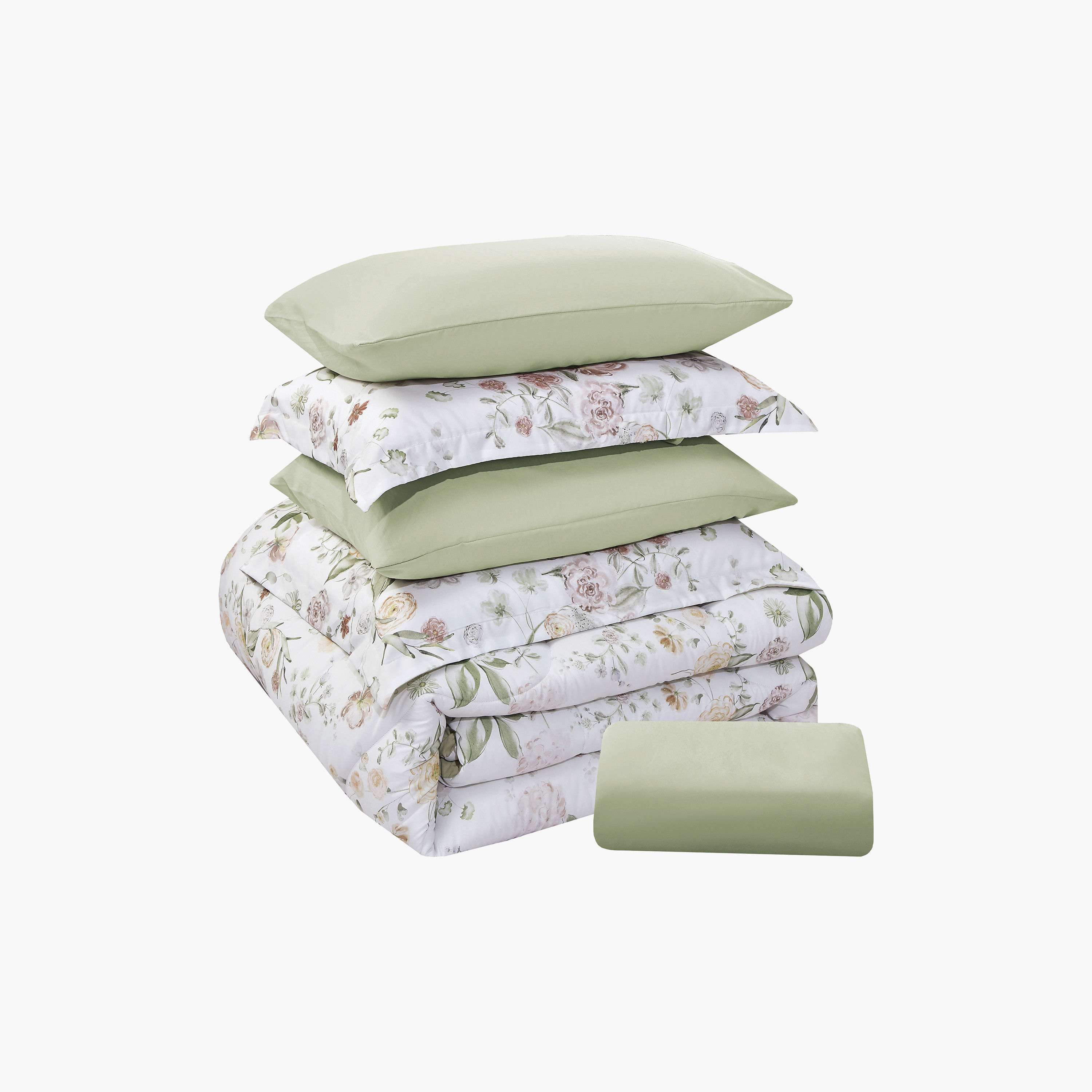 Lifestyle Queen Floral Print 4 Piece Reversible Comforter Set - 170x240cms-household-bedding-comfortersandbedspreads-comforters-image-7
