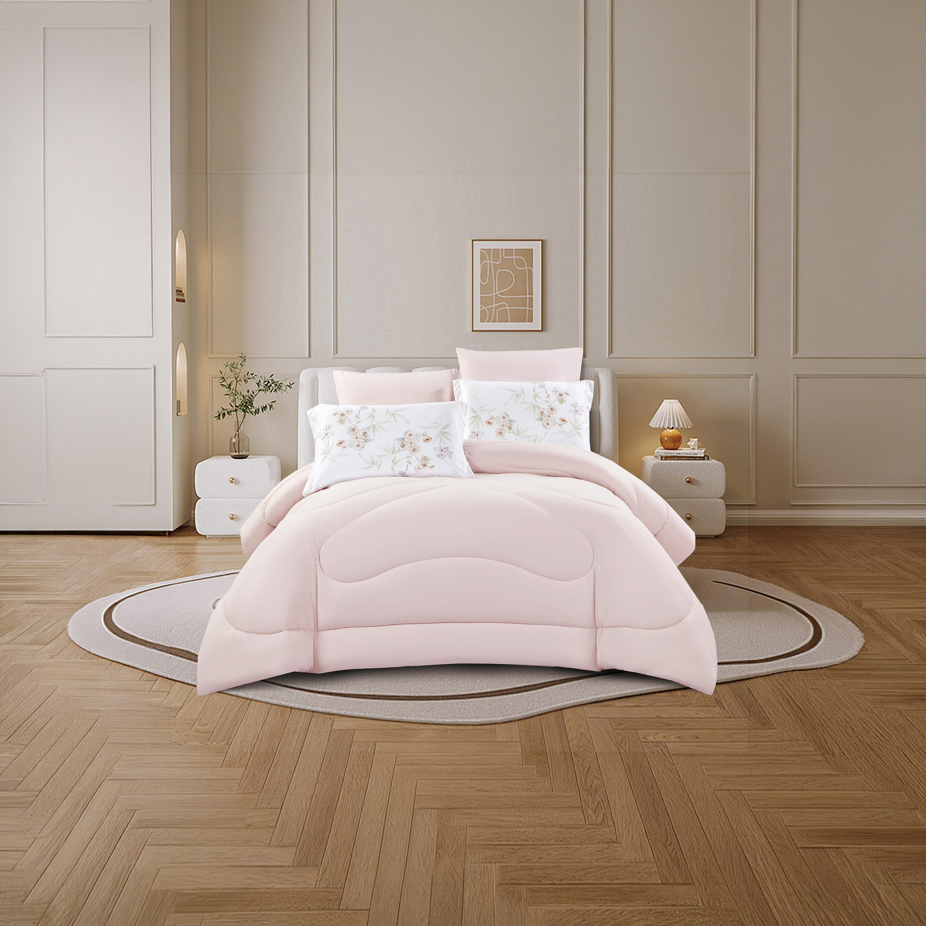 طقم لحاف قابل للعكس من 4 قطع بنقشة زهور من لايف ستايل كوين - 170 × 240 سم-household-bedding-comfortersandbedspreads-comforters-image-2