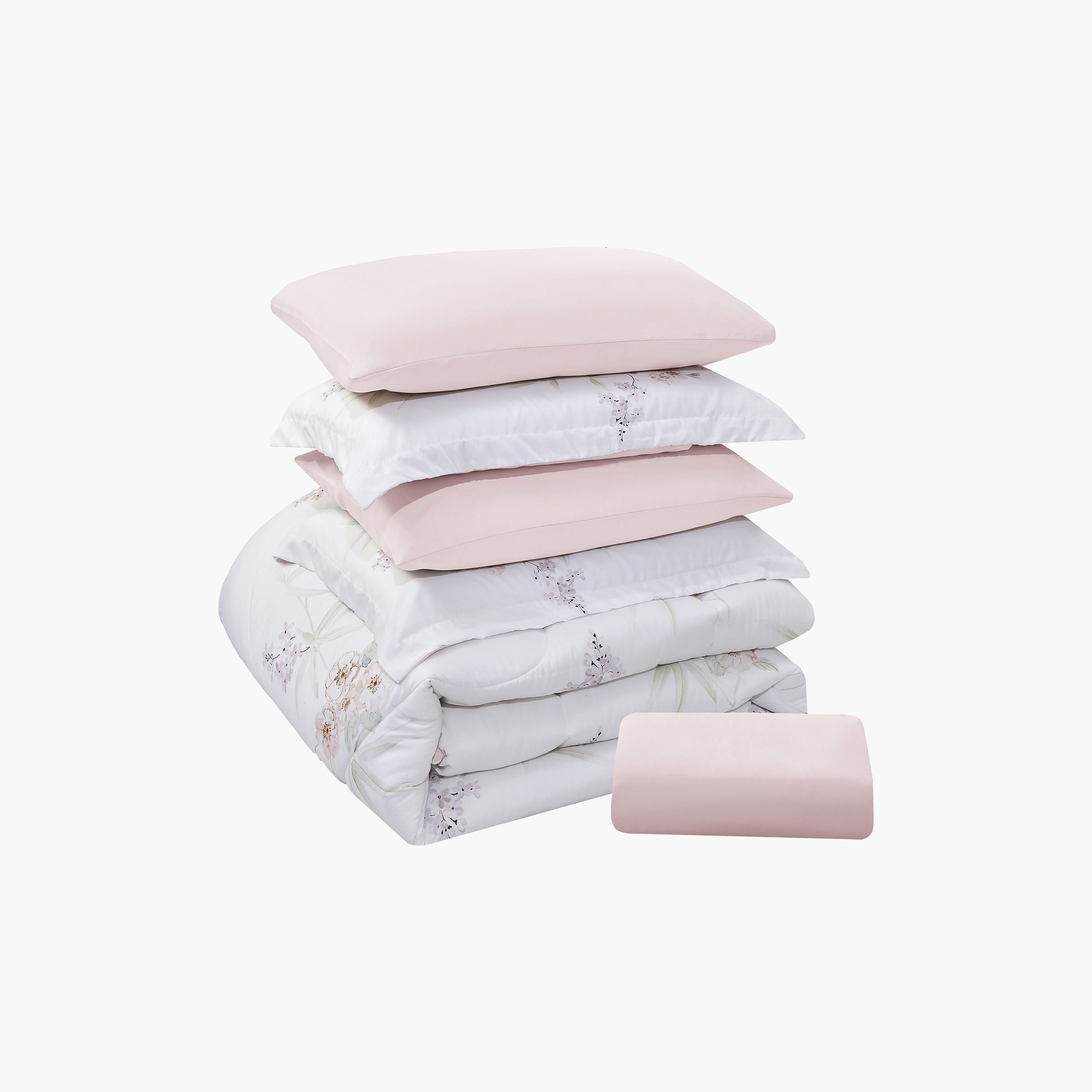 Lifestyle Queen Floral Print 4 Piece Reversible Comforter Set - 170x240cms-household-bedding-comfortersandbedspreads-comforters-image-14