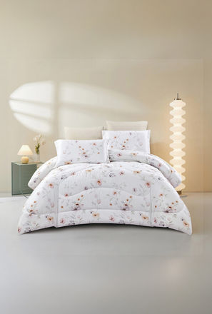 Lifestyle Queen Floral Print 4 Piece Reversible Comforter Set - 170x240cms-household-image-1