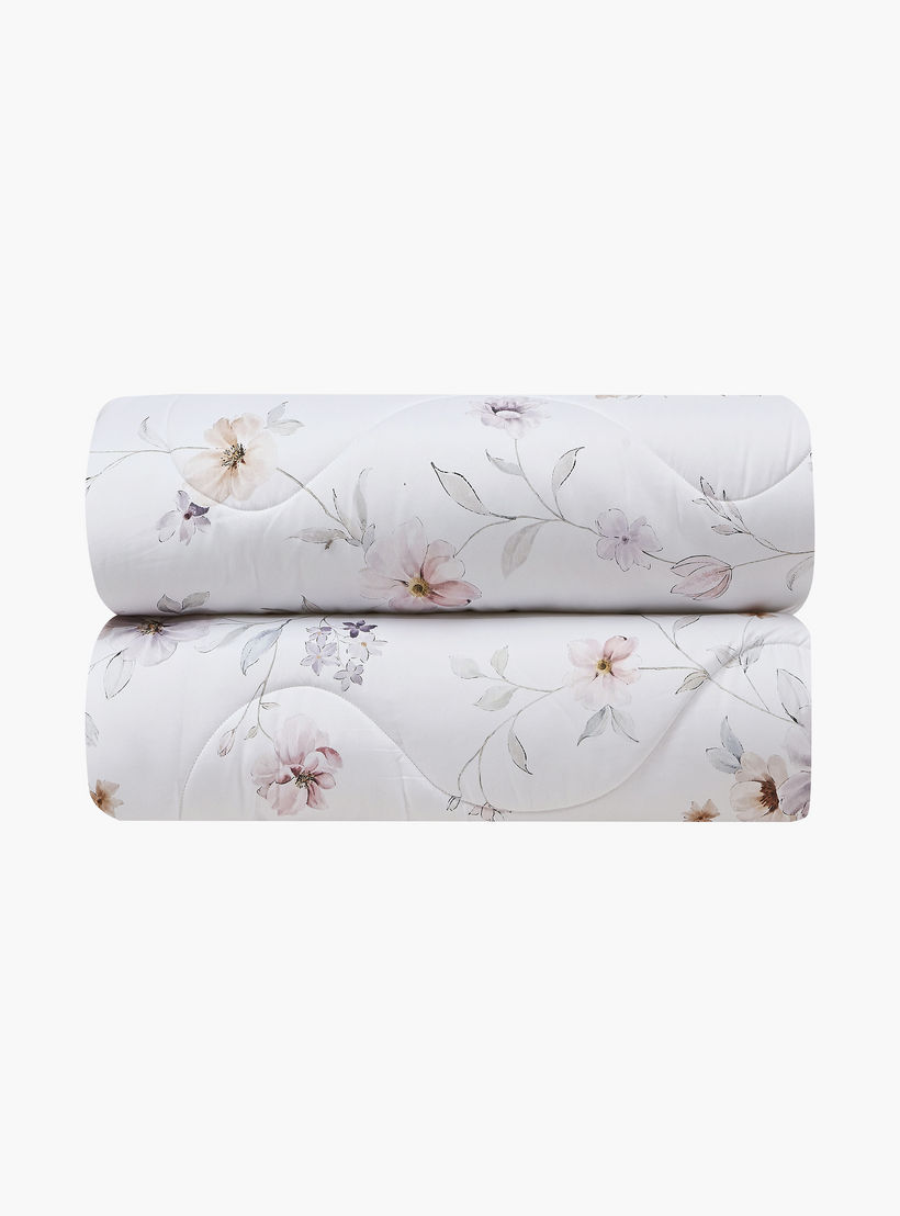 Lifestyle Queen Floral Print 4 Piece Reversible Comforter Set - 170x240cms-household-bedding-comfortersandbedspreads-comforters-image-3