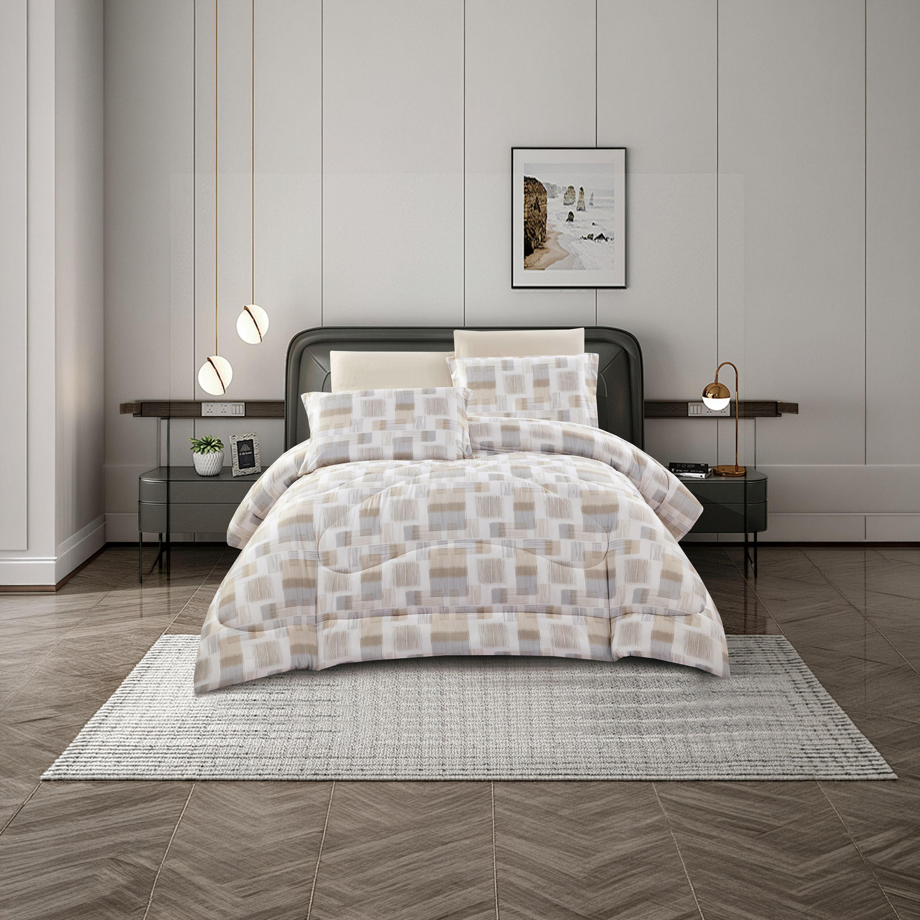 طقم لحاف مزدوج قابل للعكس من لايف ستايل، بتصميم هندسي، مكون من 4 قطع - 170 × 240 سم-household-bedding-comfortersandbedspreads-comforters-image-1