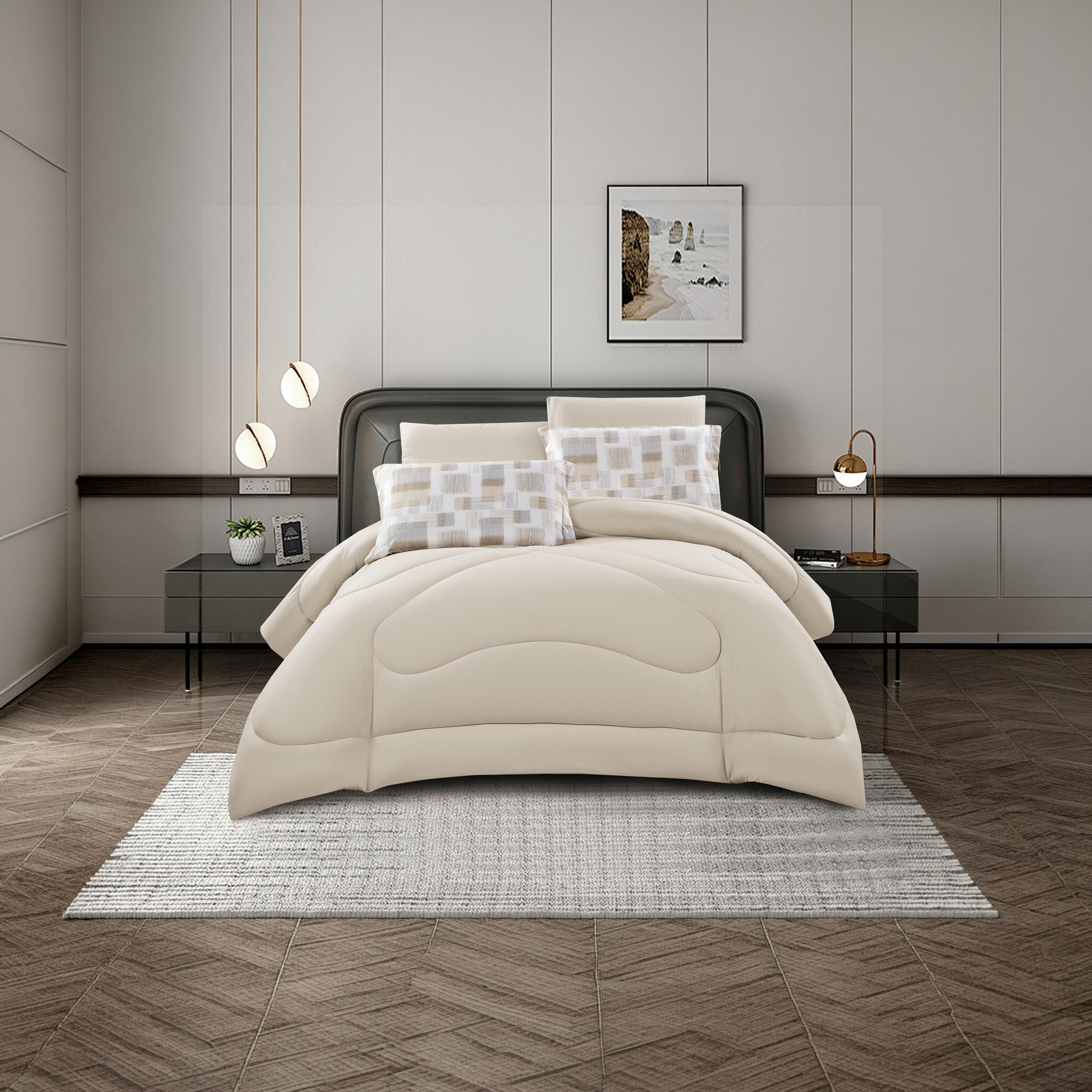 طقم لحاف مزدوج قابل للعكس من لايف ستايل، بتصميم هندسي، مكون من 4 قطع - 170 × 240 سم-household-bedding-comfortersandbedspreads-comforters-image-2