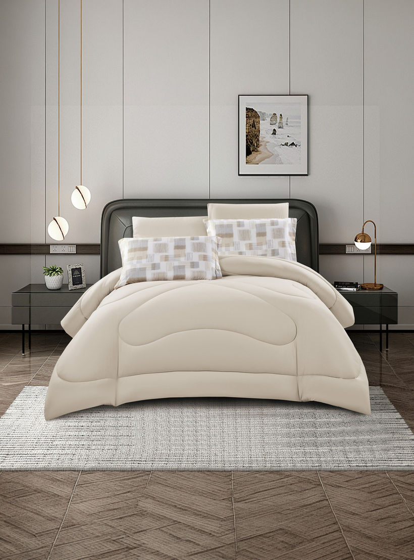 طقم لحاف مزدوج قابل للعكس من لايف ستايل، بتصميم هندسي، مكون من 4 قطع - 170 × 240 سم-household-bedding-comfortersandbedspreads-comforters-image-2