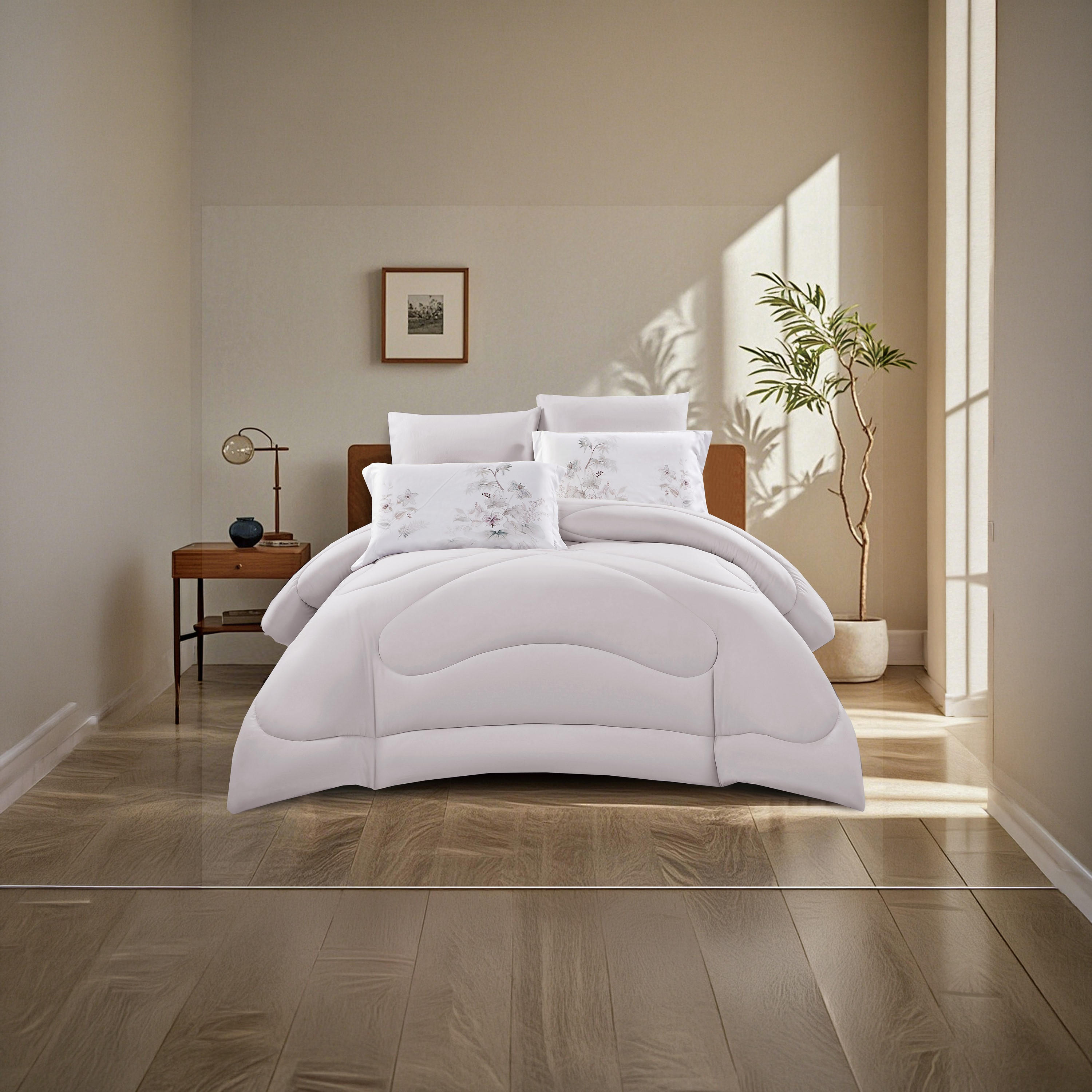 طقم لحاف قابل للعكس من 4 قطع بنقشة زهور من لايف ستايل كوين - 170 × 240 سم-household-bedding-comfortersandbedspreads-comforters-image-2