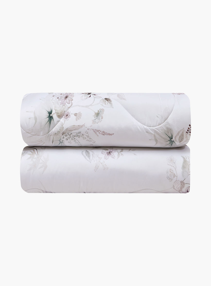 Lifestyle Queen Floral Print 4 Piece Reversible Comforter Set - 170x240cms-household-bedding-comfortersandbedspreads-comforters-image-3