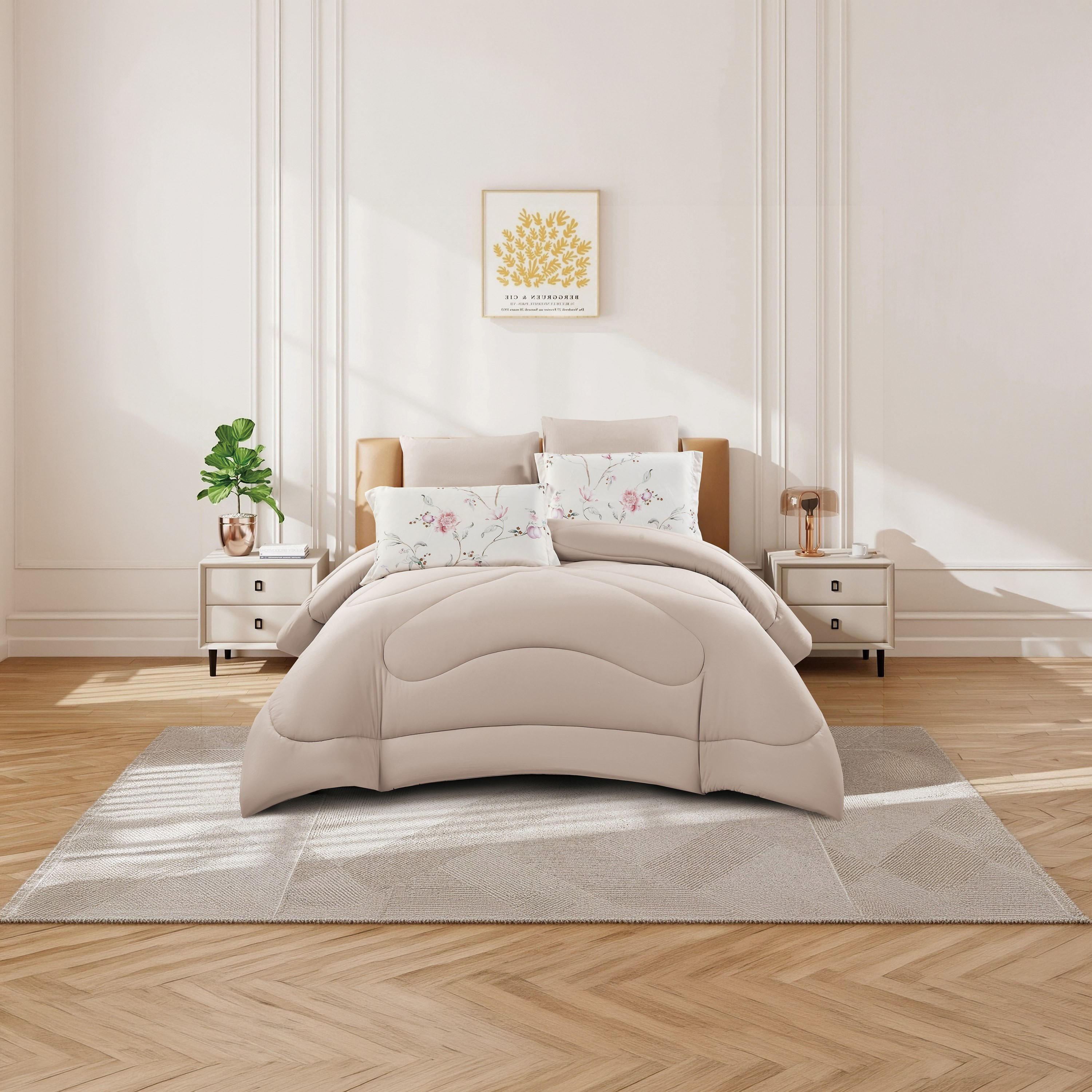 طقم لحاف قابل للعكس من 4 قطع بنقشة زهور من لايف ستايل كوين - 170 × 240 سم-household-bedding-comfortersandbedspreads-comforters-image-2
