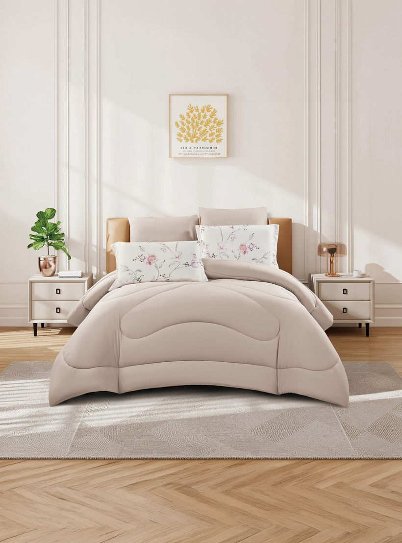 طقم لحاف قابل للعكس من 4 قطع بنقشة زهور من لايف ستايل كوين - 170 × 240 سم-household-bedding-comfortersandbedspreads-comforters-image-2