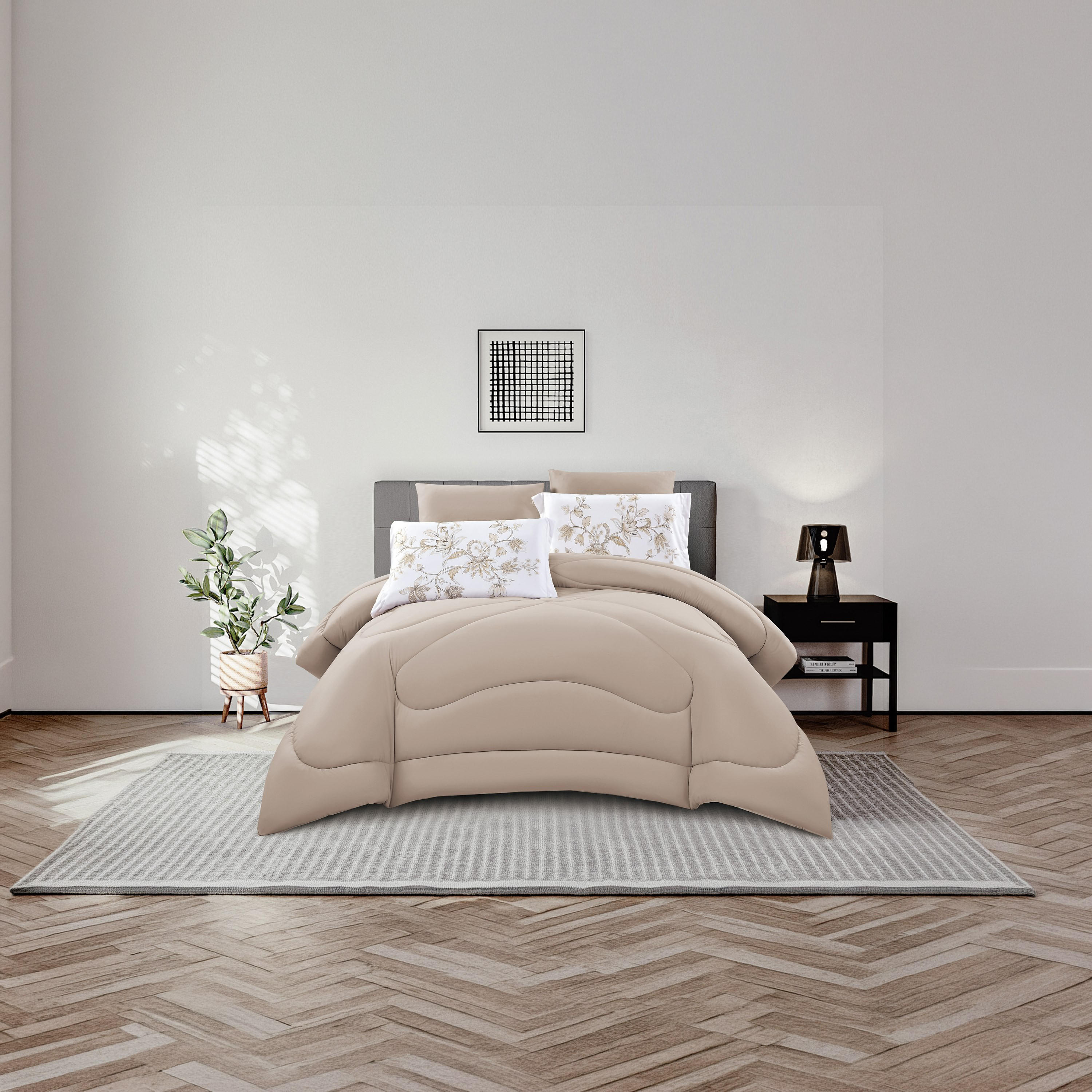 طقم لحاف قابل للعكس من 4 قطع بنقشة زهور من لايف ستايل كوين - 170 × 240 سم-household-bedding-comfortersandbedspreads-comforters-image-16