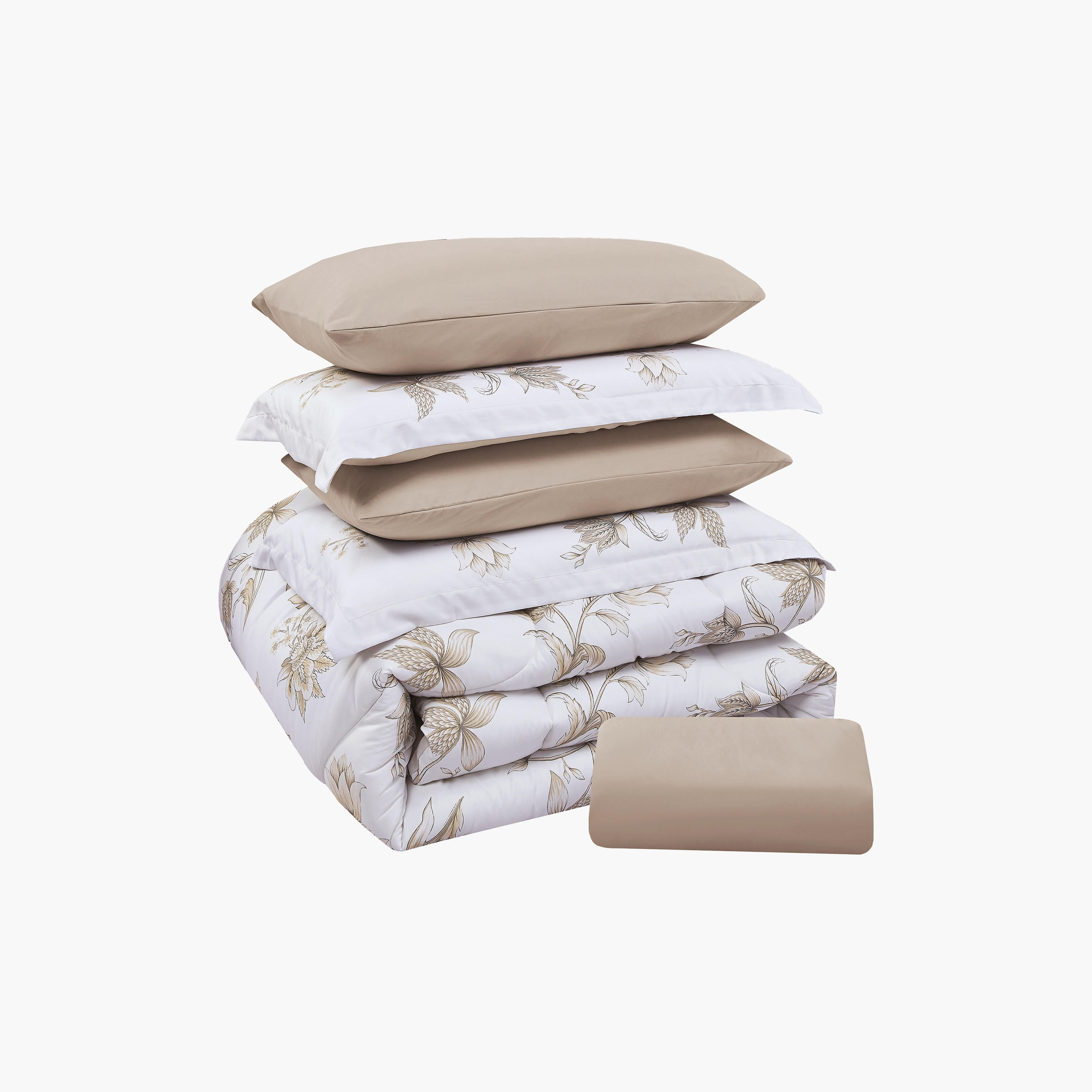 Lifestyle Queen Floral Print 4 Piece Reversible Comforter Set - 170x240cms-household-bedding-comfortersandbedspreads-comforters-image-7