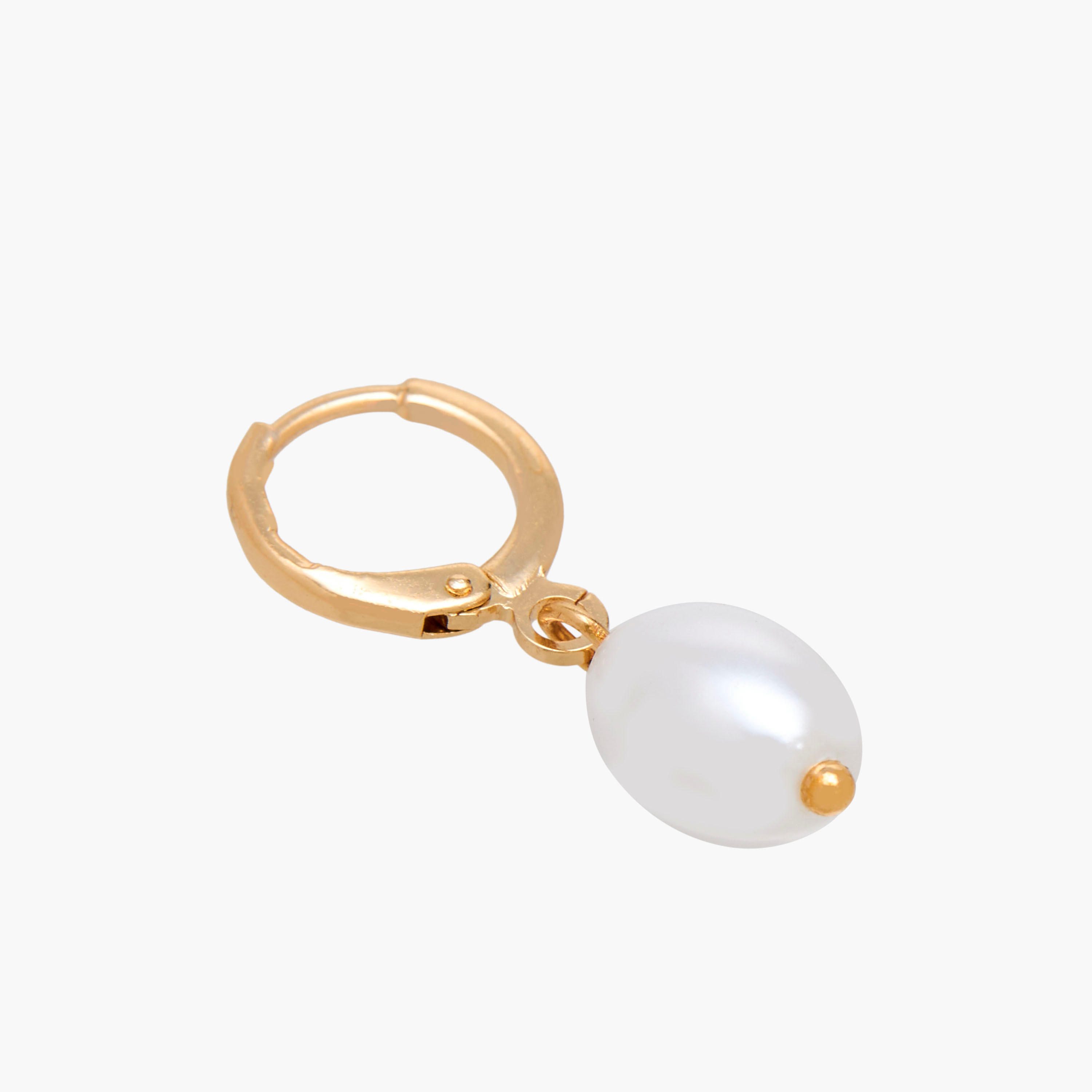 Pearl Drop Hoop Earring with Huggie Leverback Closure-women-watchesandjewellery-jewellery-earrings-image-3
