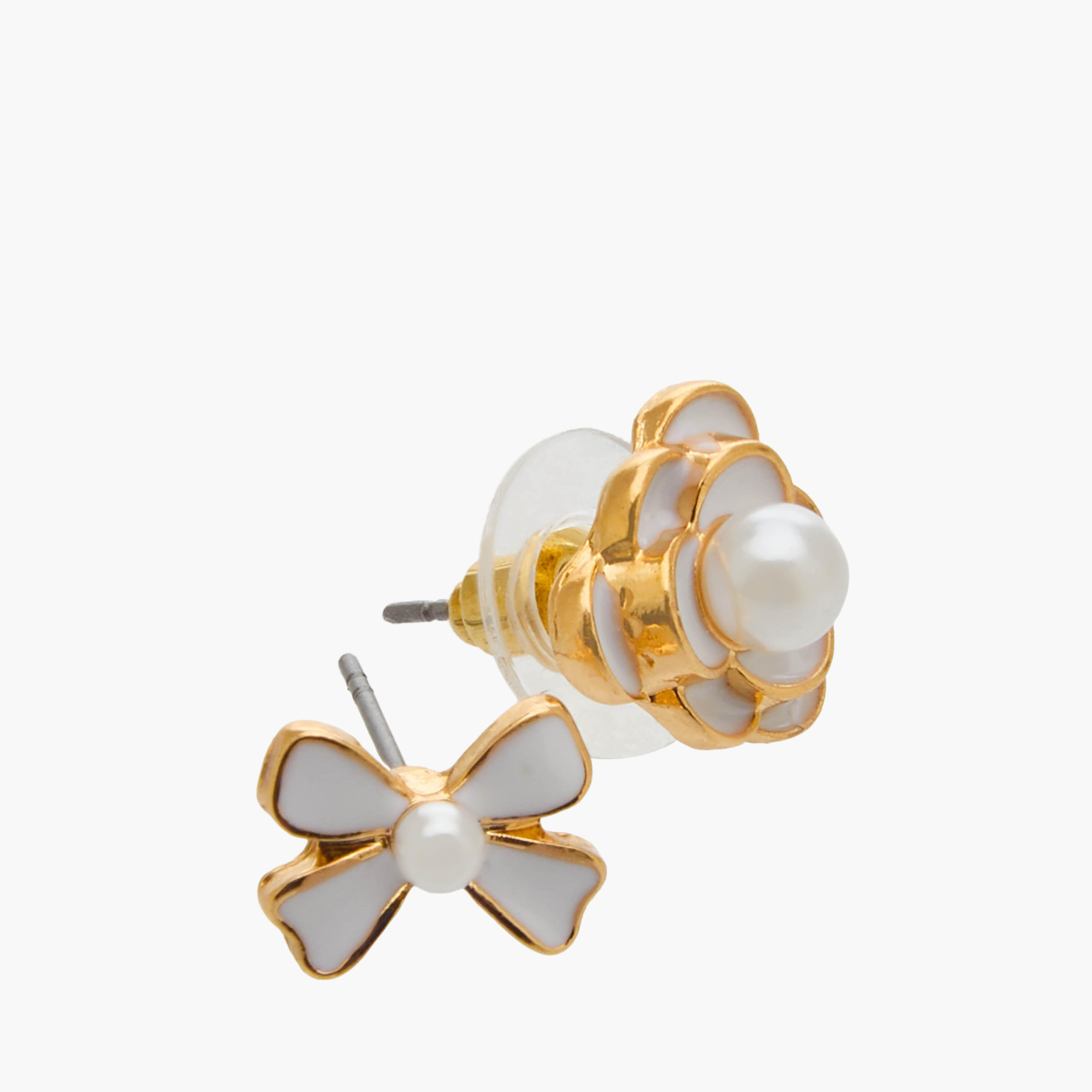 Set of 3 - Gold Tone Stud Earrings with Pushback Closure-women-watchesandjewellery-jewellery-earrings-image-5