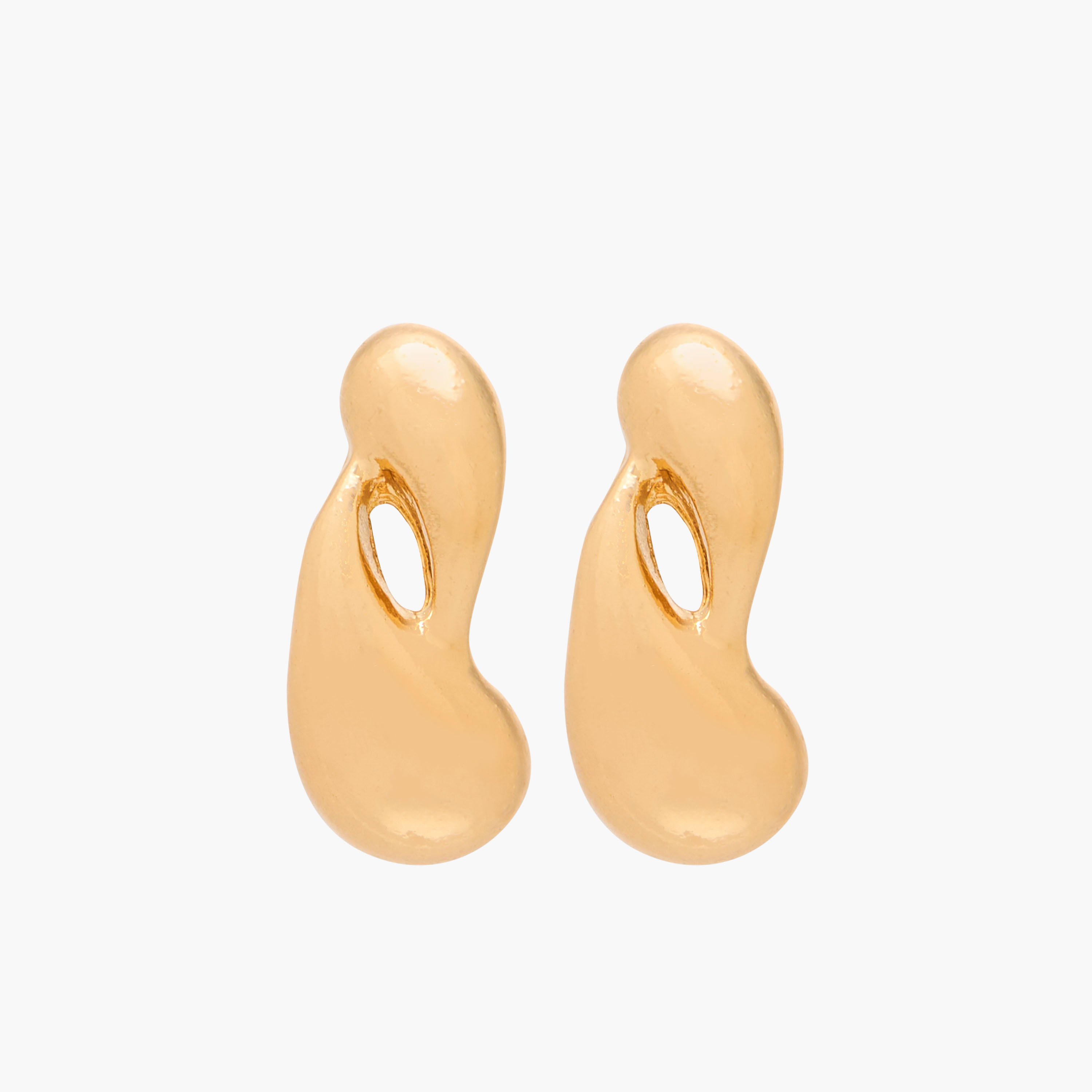 Gold Tone Stud Earrings with Pusback Closure-women-watchesandjewellery-jewellery-earrings-image-1