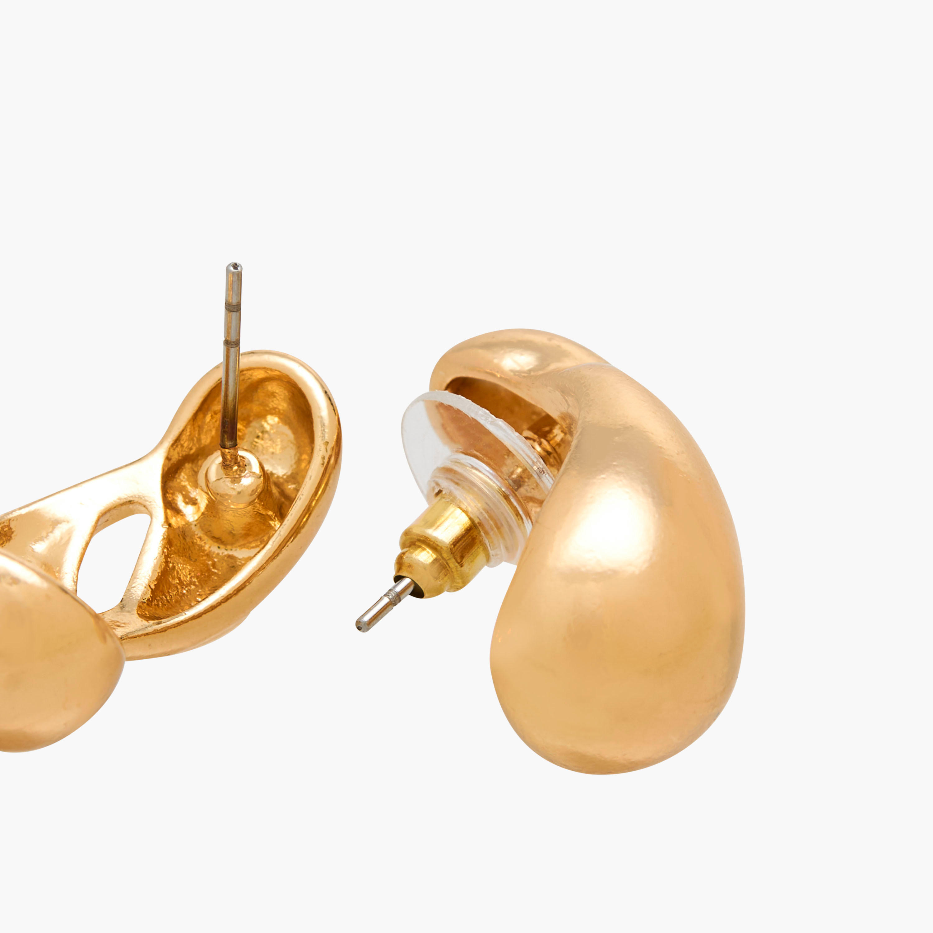Gold Tone Stud Earrings with Pusback Closure-women-watchesandjewellery-jewellery-earrings-image-4