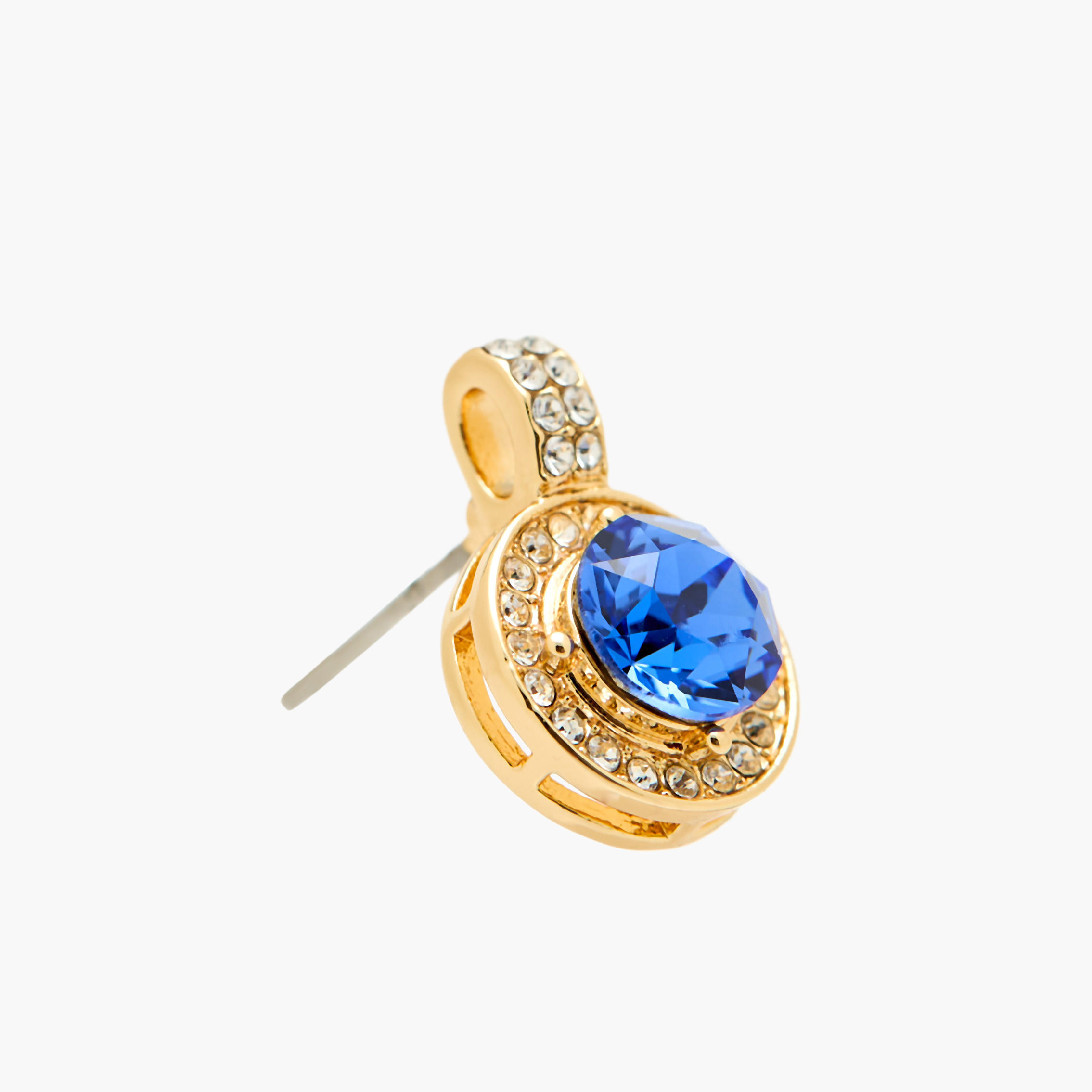 حلق ذهبي اللون بتزيينات حجر سواروفيسكي وبقفل إغلاق خلفي-women-watchesandjewellery-jewellery-earrings-image-3