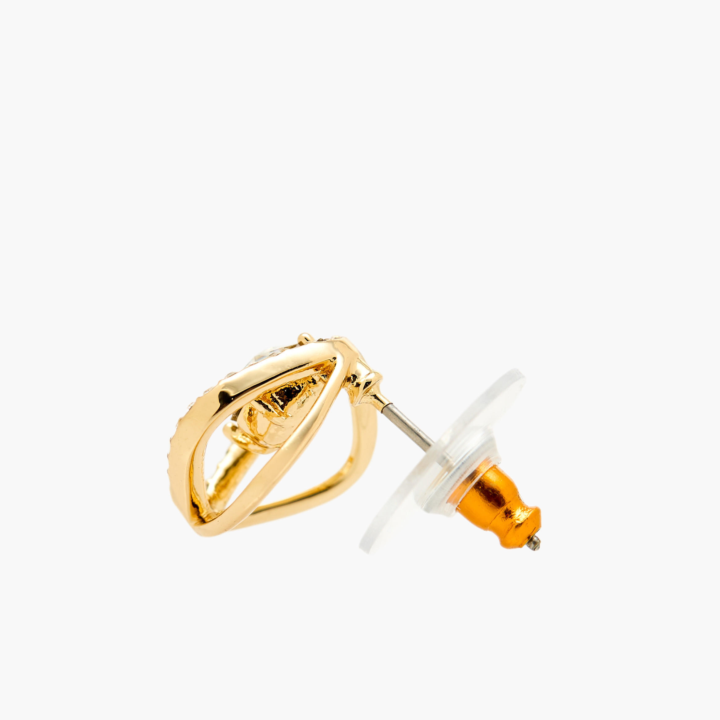 Gold Tone Swarovski Stone Embellished Stud Earrings with Pushback Closure-women-watchesandjewellery-jewellery-earrings-image-4