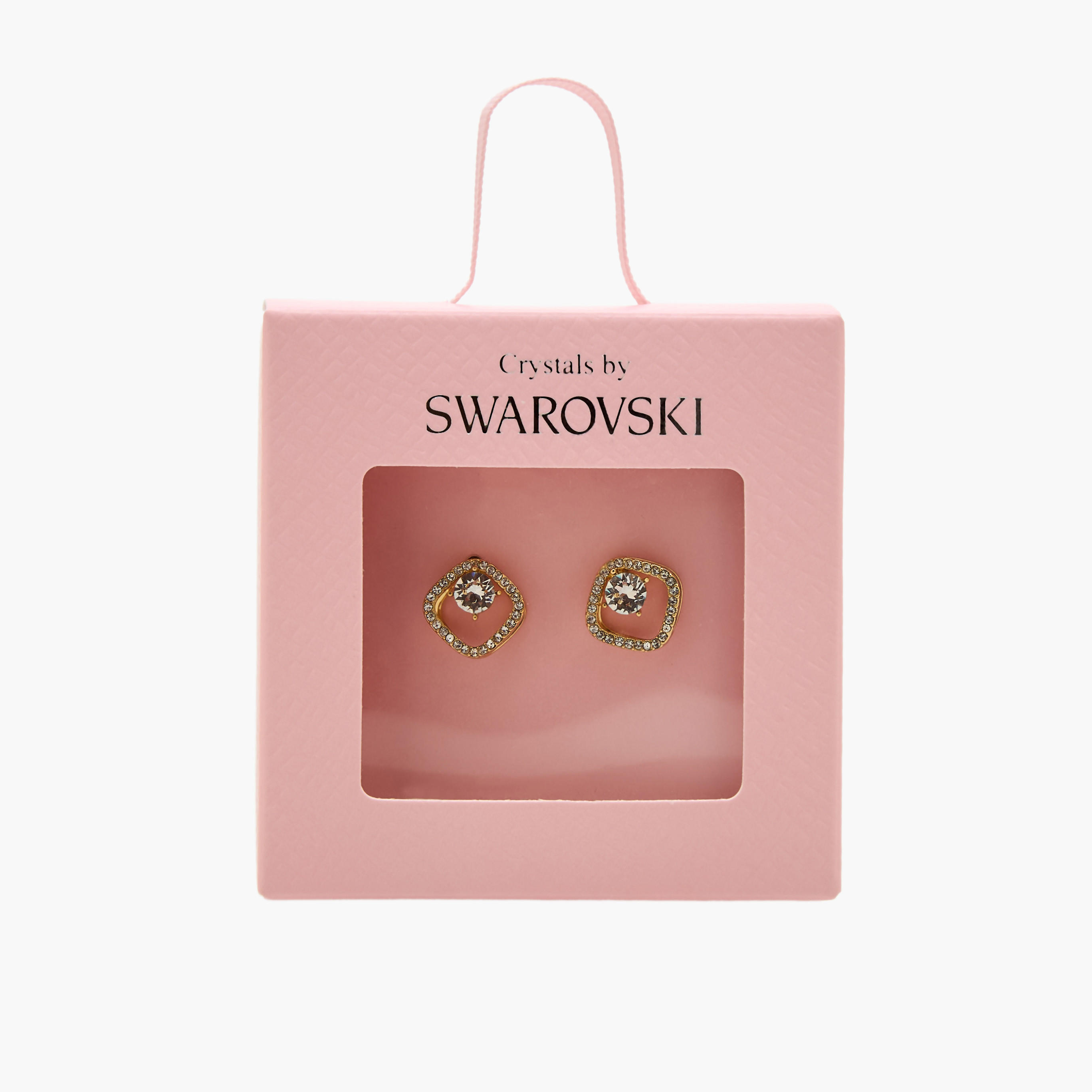 Gold Tone Swarovski Stone Embellished Stud Earrings with Pushback Closure-women-watchesandjewellery-jewellery-earrings-image-5