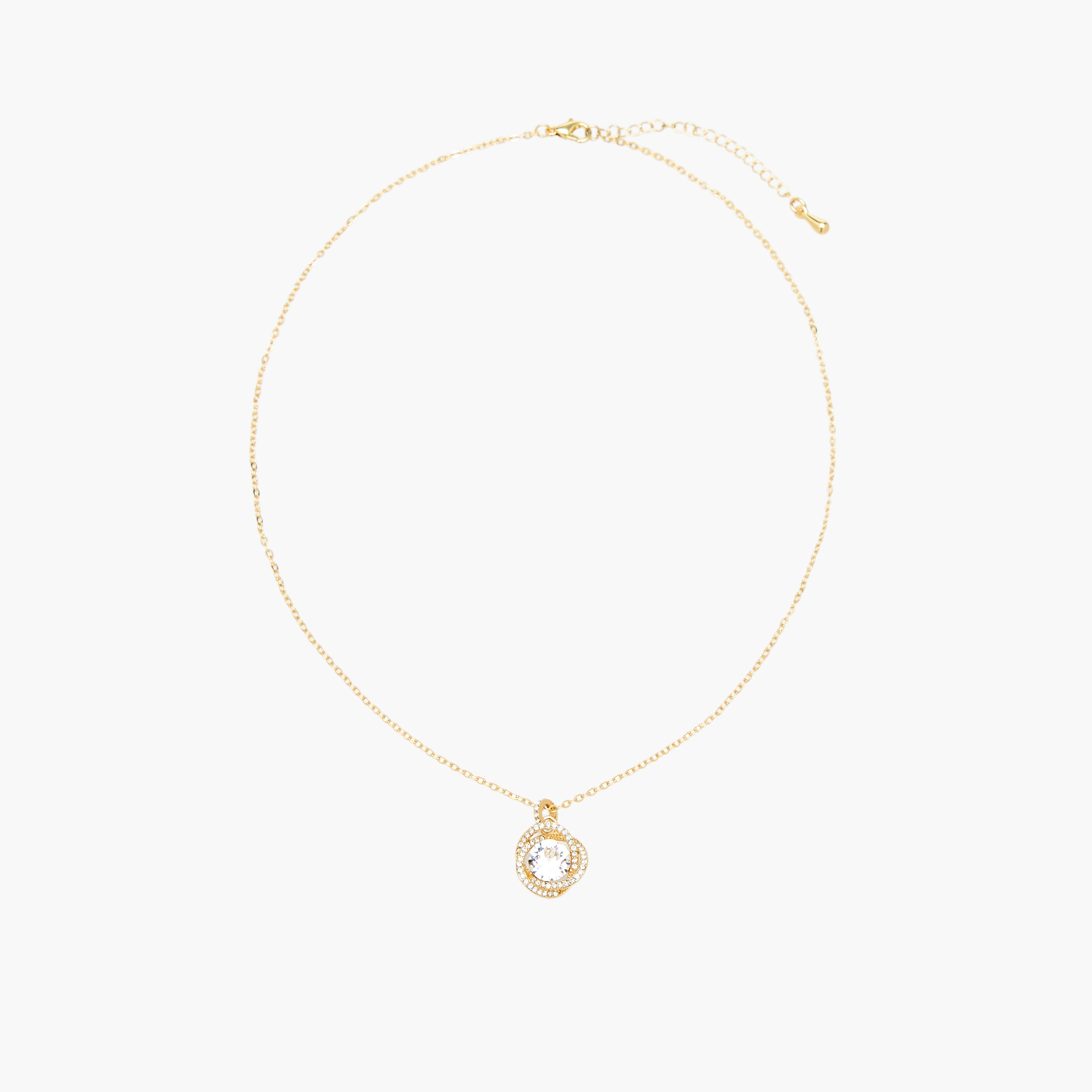 Gold Tone Necklace with Swarovski Stone Embellished Pendant-women-watchesandjewellery-jewellery-necklacesandpendants-image-1