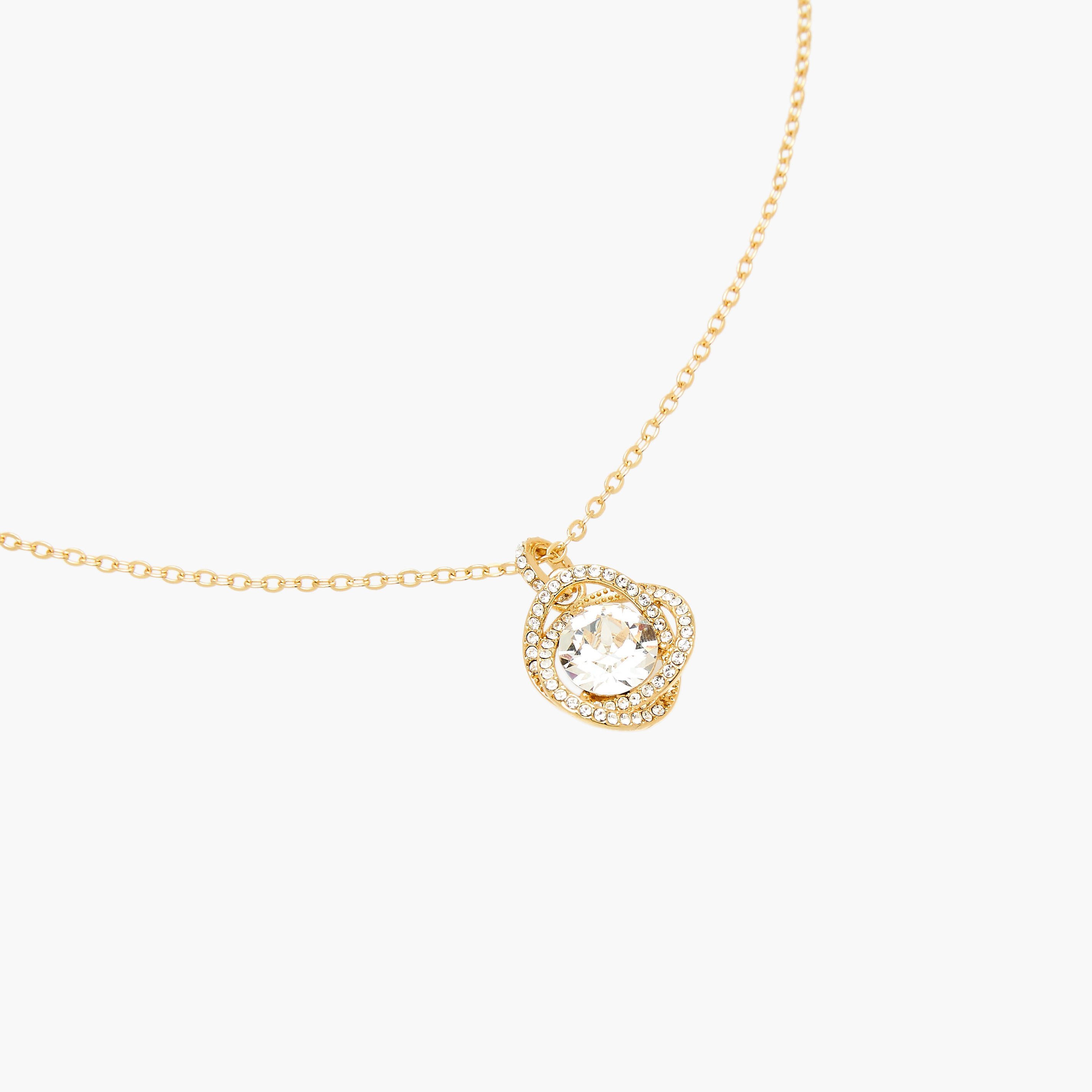 Gold Tone Necklace with Swarovski Stone Embellished Pendant-women-watchesandjewellery-jewellery-necklacesandpendants-image-2
