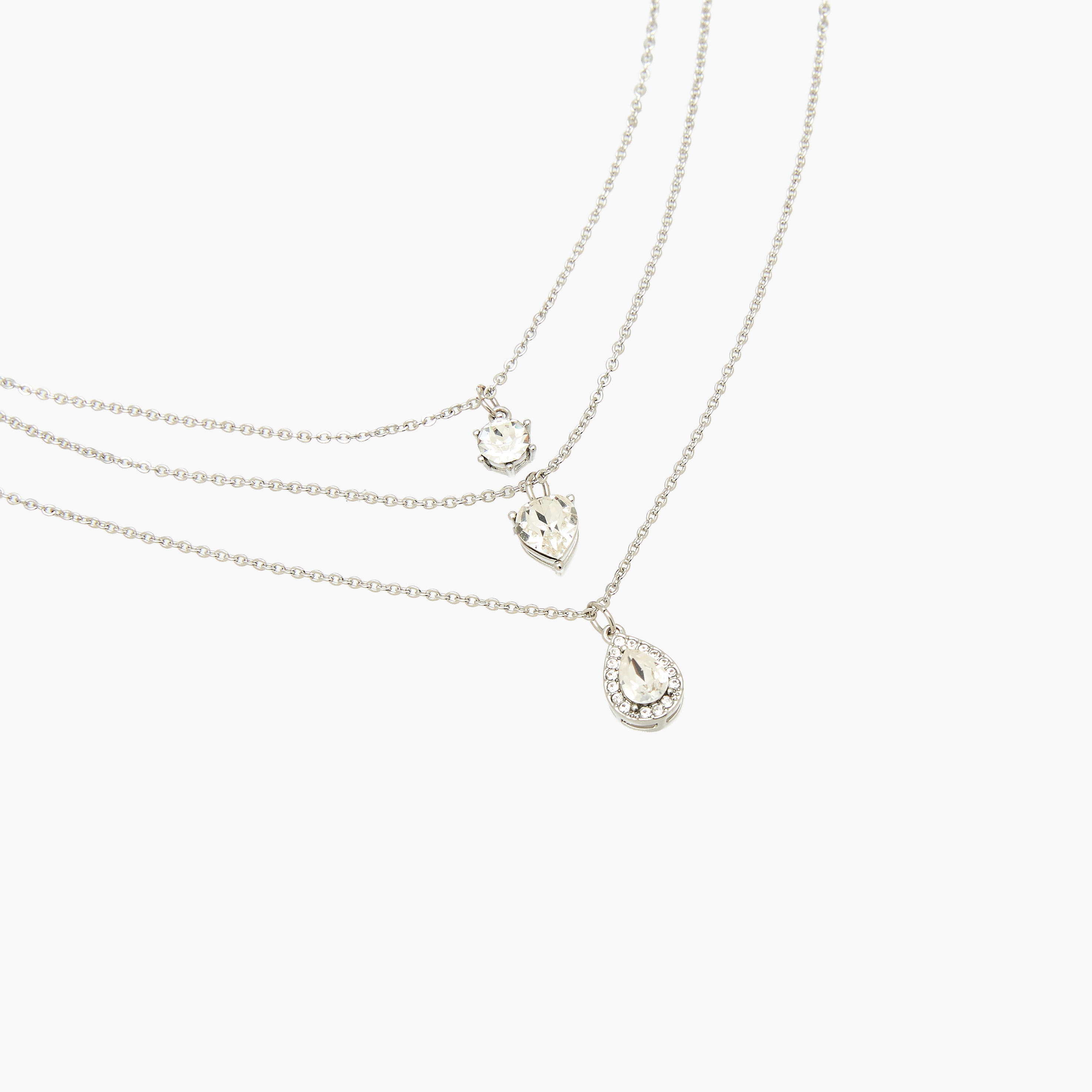 Set of 3 - Silver Tone Necklace with Swarovski Pendant-women-watchesandjewellery-jewellery-necklacesandpendants-image-2