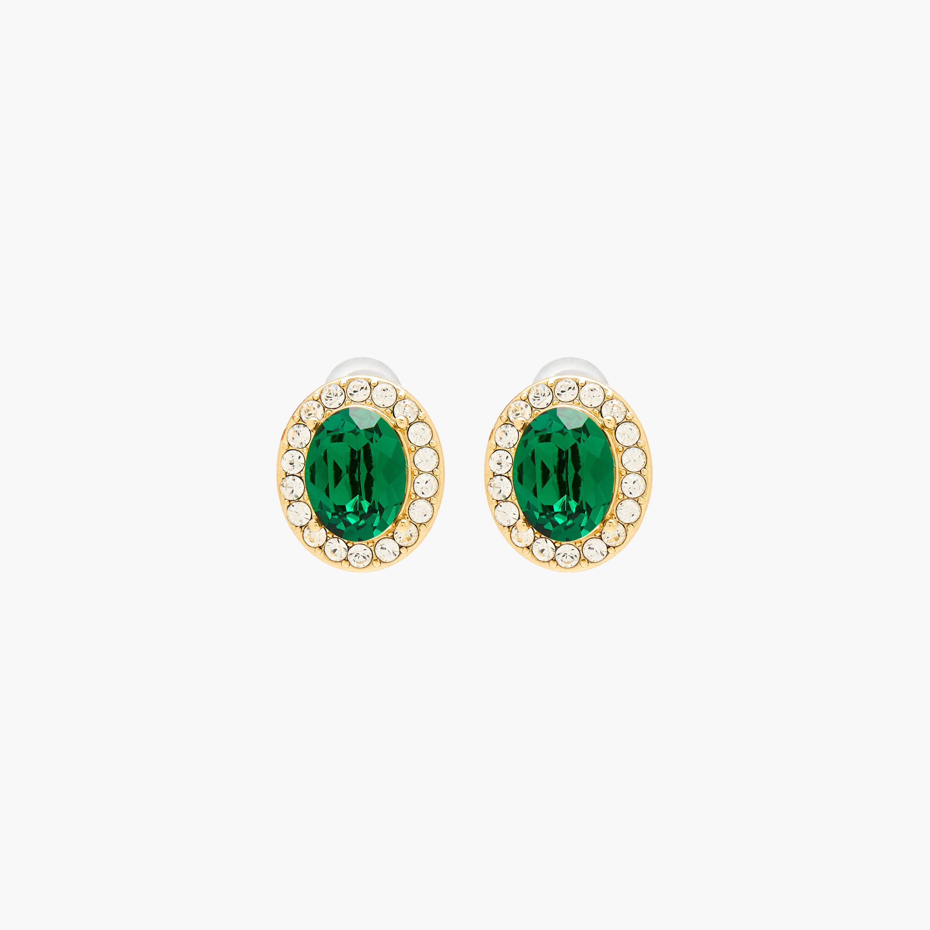 Gold Tone Swarovski Stone Embellished Stud Earrings with Pushback Closure-women-watchesandjewellery-jewellery-earrings-image-1
