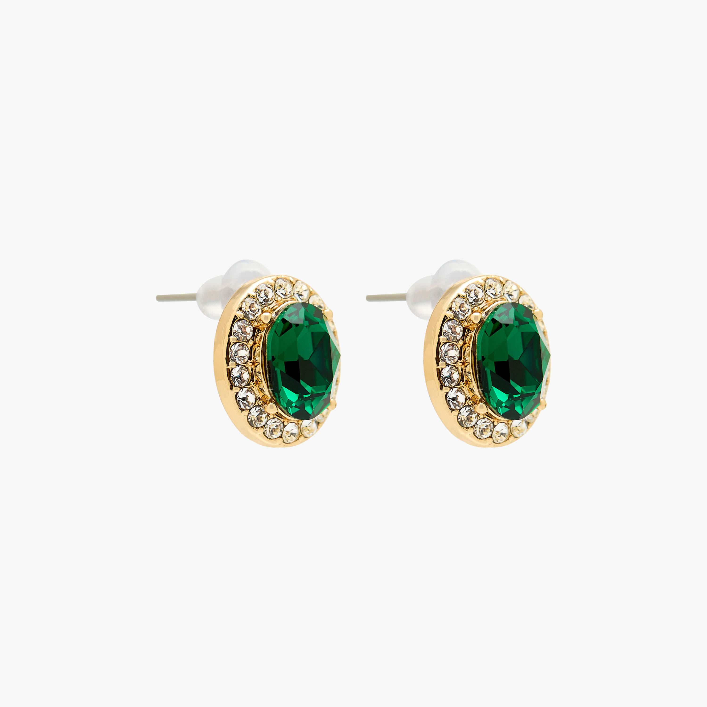 Gold Tone Swarovski Stone Embellished Stud Earrings with Pushback Closure-women-watchesandjewellery-jewellery-earrings-image-2