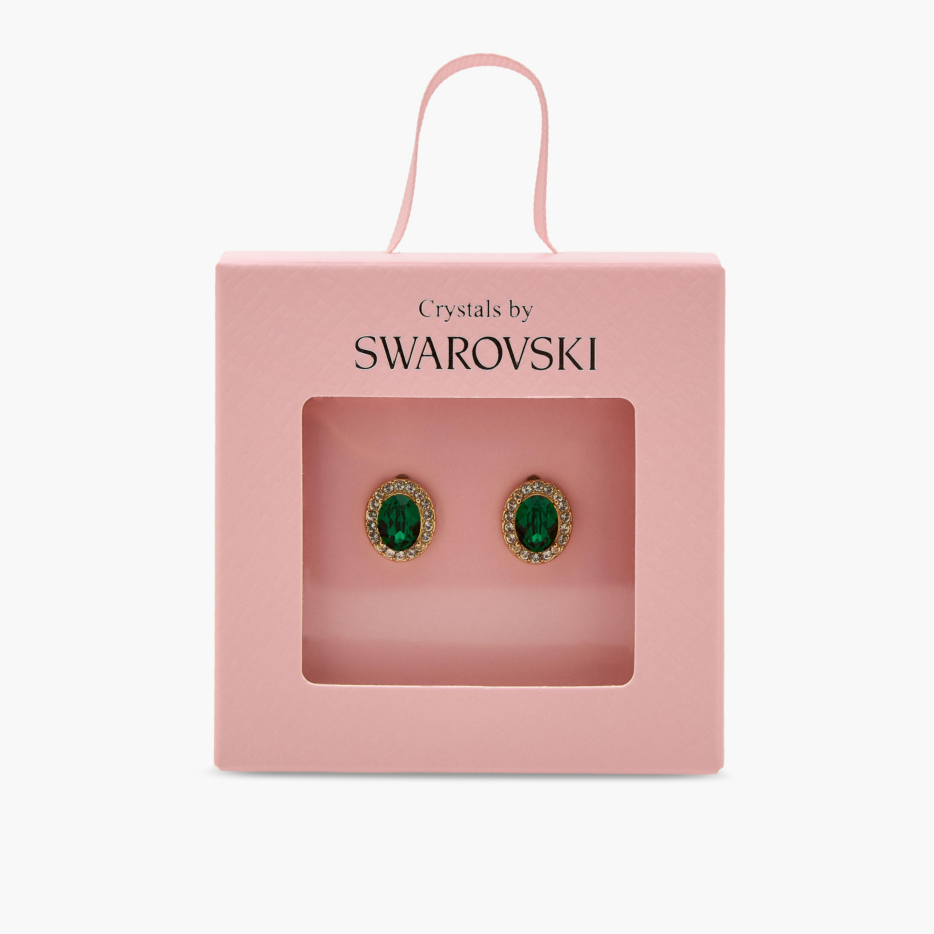 Gold Tone Swarovski Stone Embellished Stud Earrings with Pushback Closure-women-watchesandjewellery-jewellery-earrings-image-5